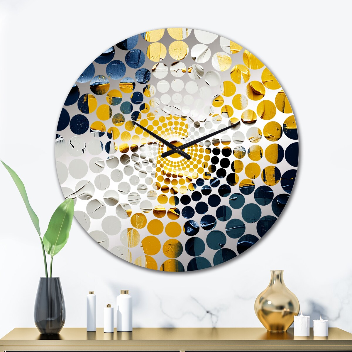 Designart Remembering Ukraine Abstract Painting IV Abstract Painting Clocks Modern Oversized Wall Clocks For Entryway