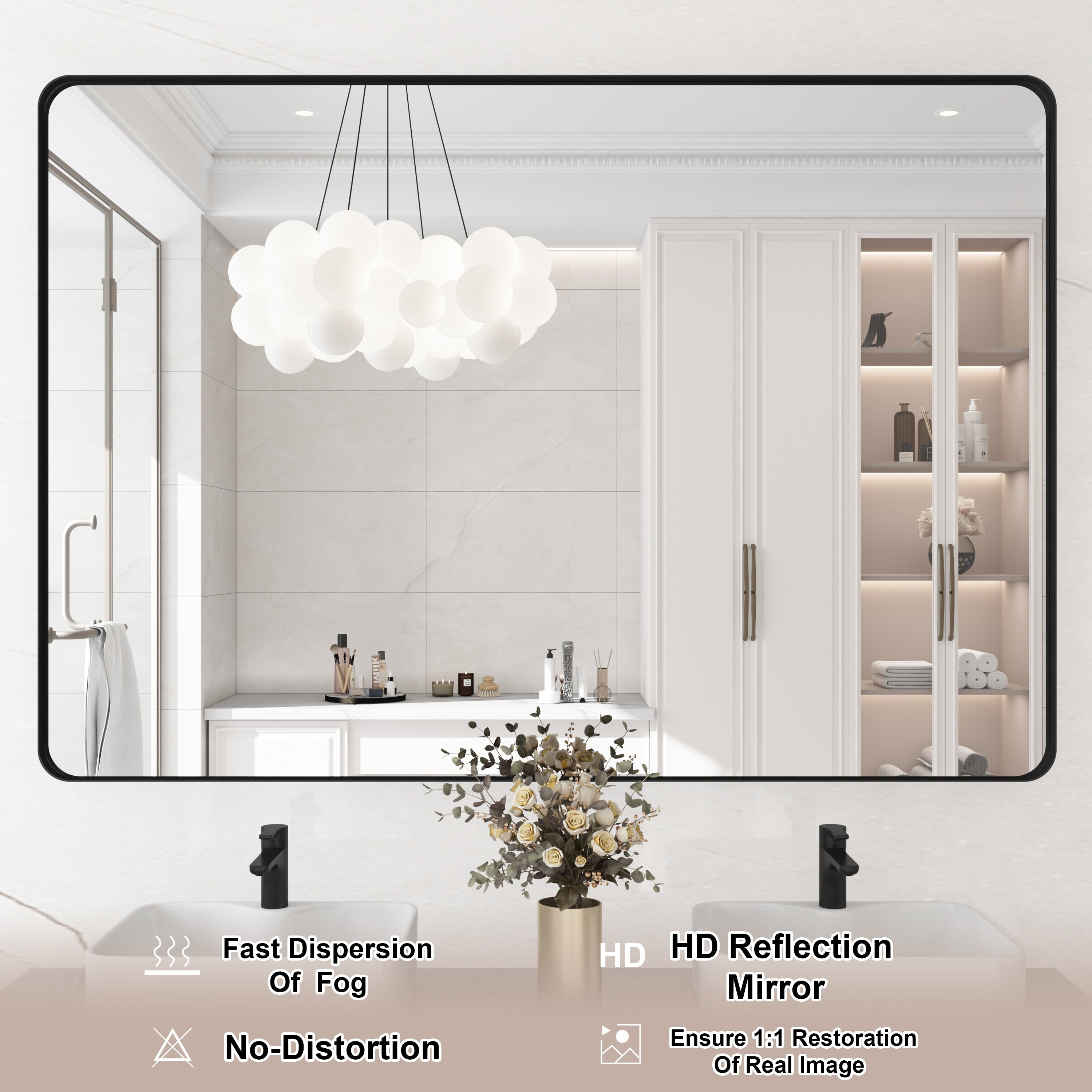 QuivaraView Rectangular Aluminum Framed Bathroom Vanity Mirror