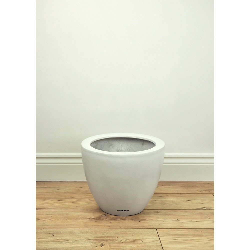 Helmet Planter in White Matte Finish 12 Height - 12 Inch