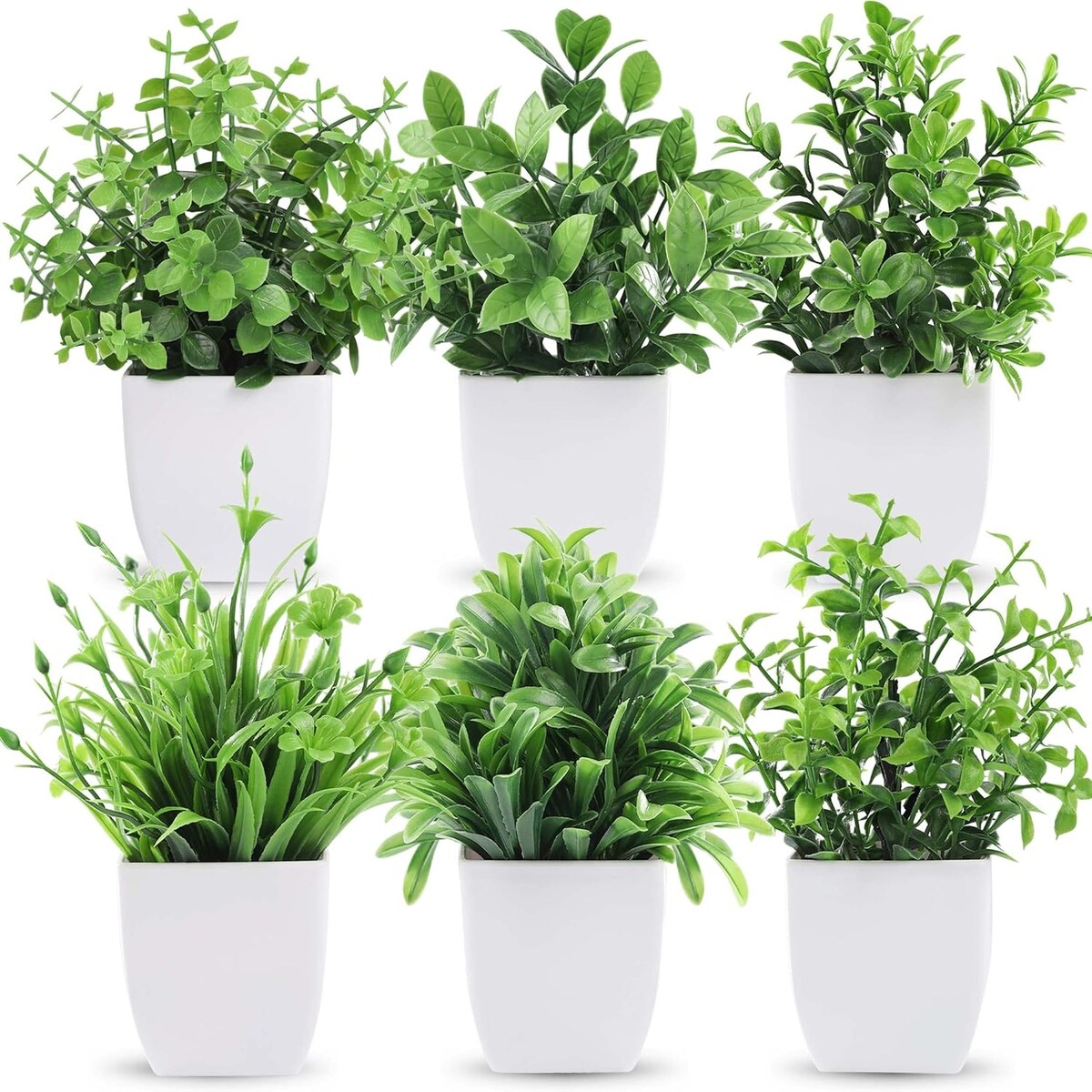 6 Packs Fake Plants Mini Artificial Plants - 6 pack