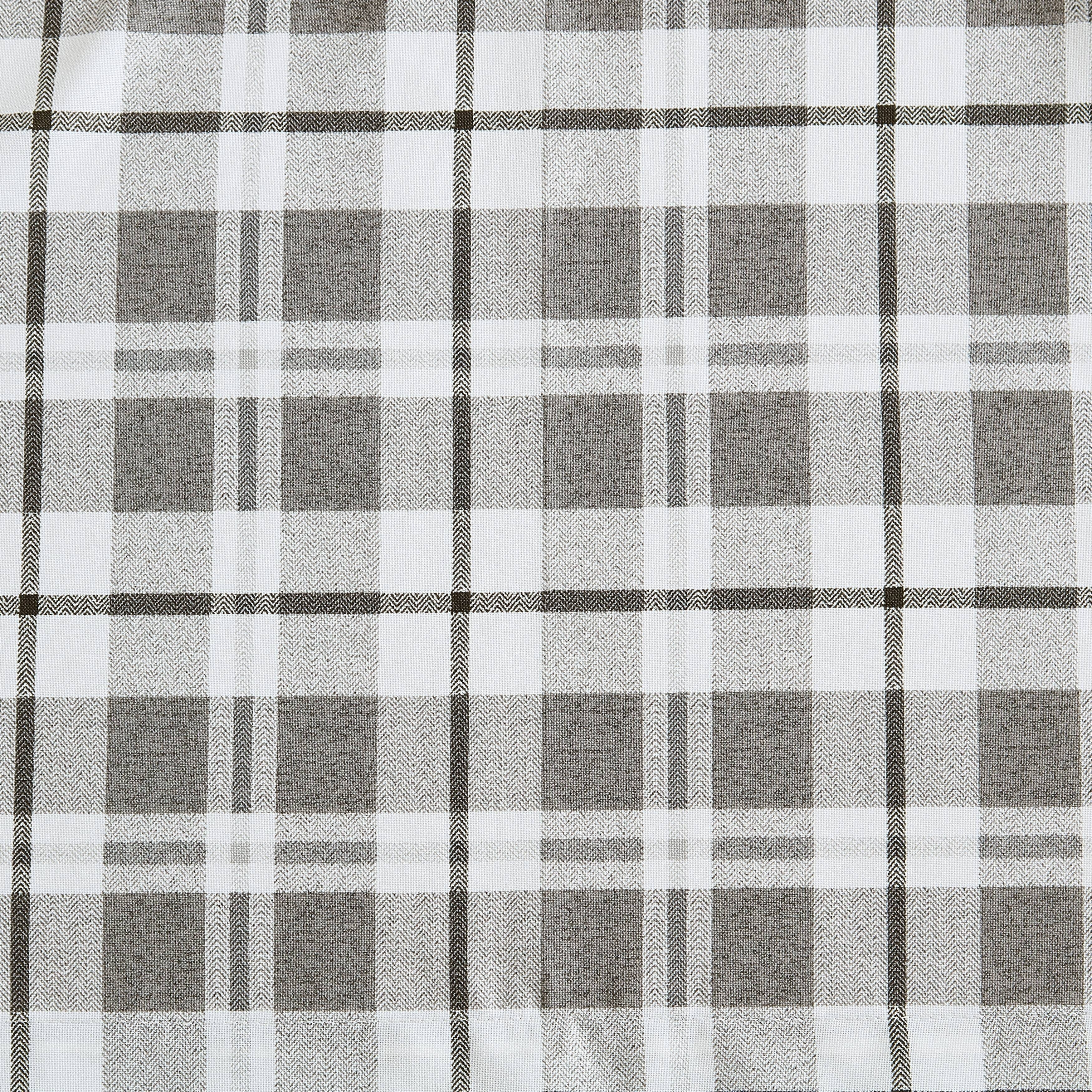 Eddie Bauer Fall Creek Plaid Grey Tab Top Window Valance - 50 x 20