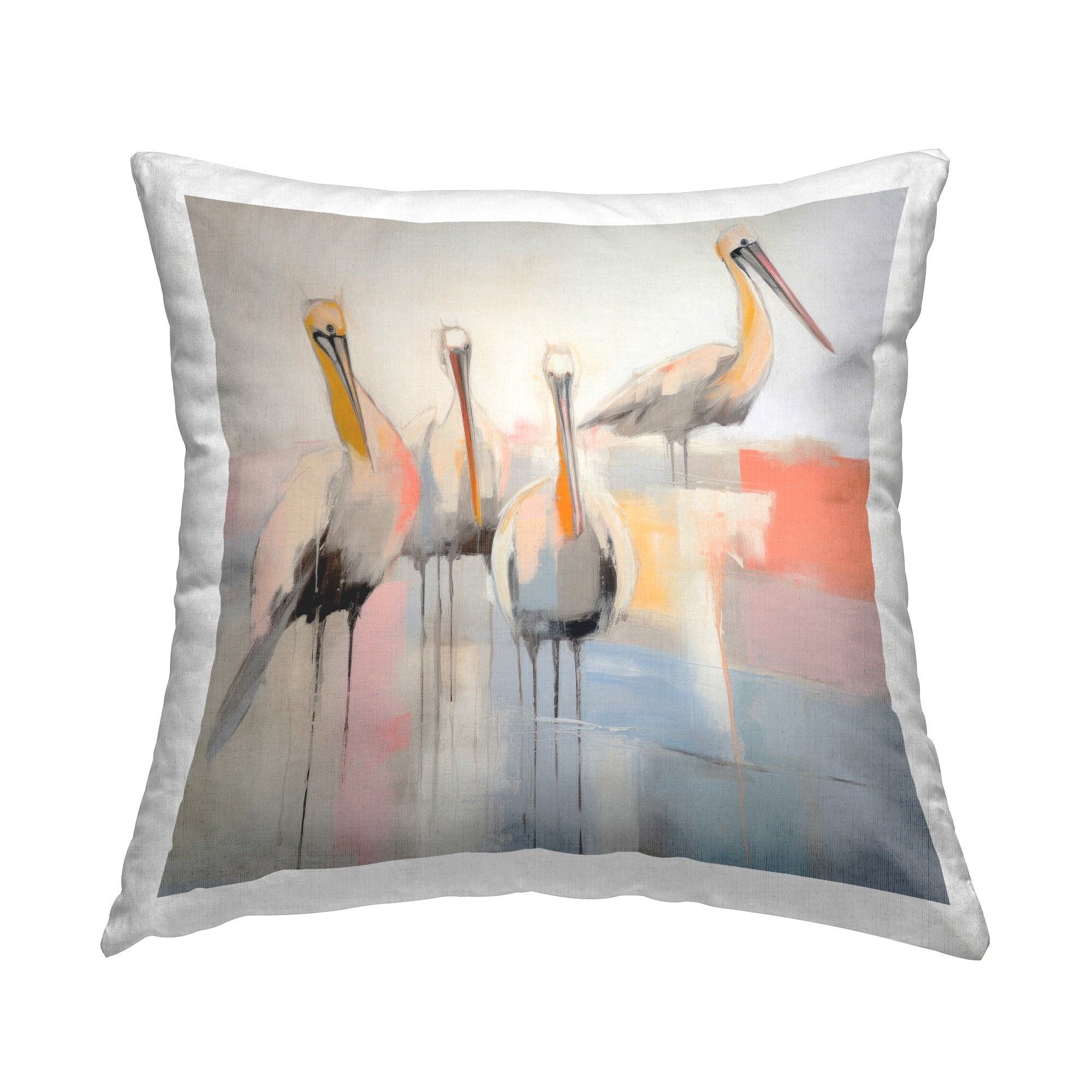 Stupell Abstract Pelicans Scene Decorative Printed Throw Pillow Design by Irena Orlov