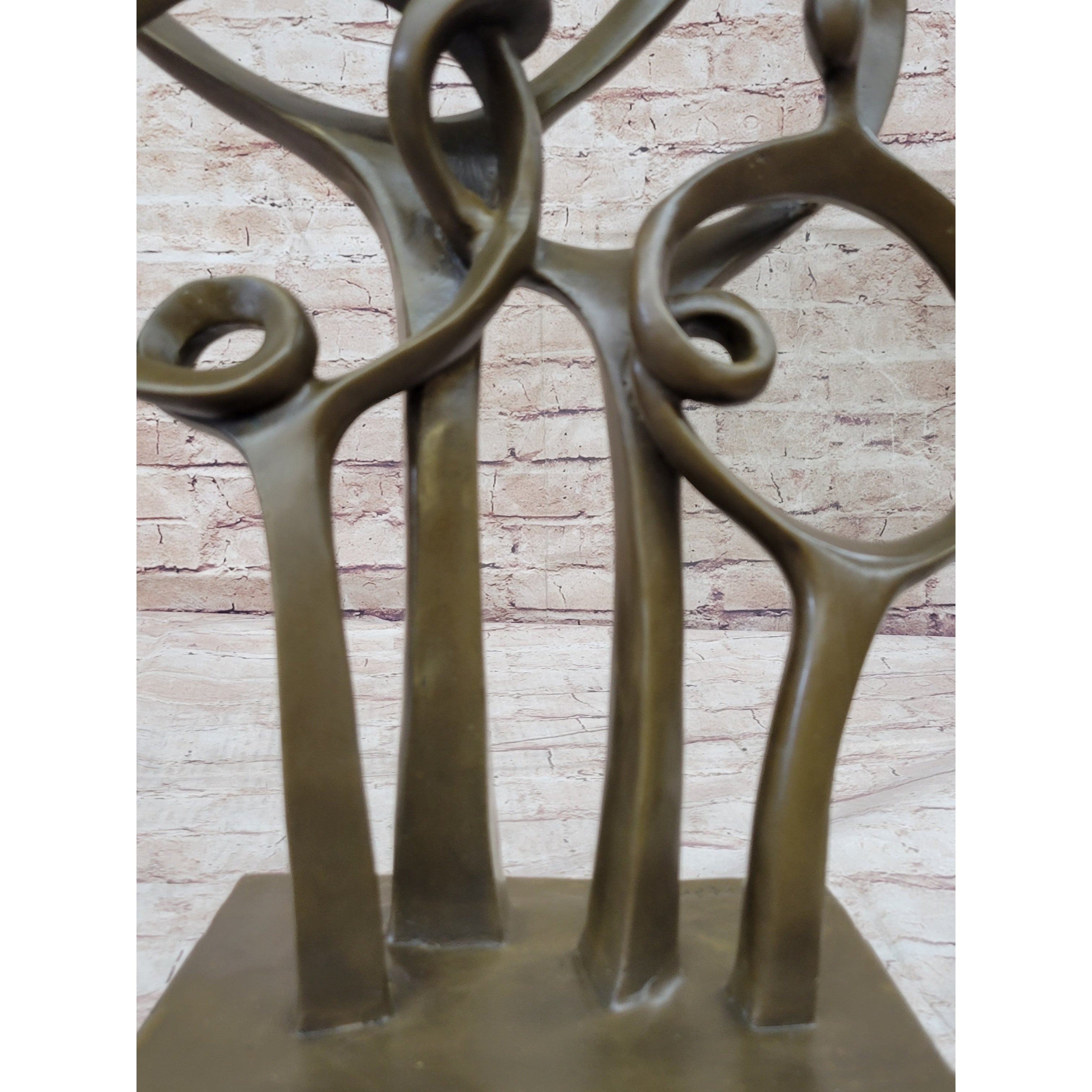 Mid Century Abstract Modern Family Genuine Solid Bronze By Braxton Sculpture