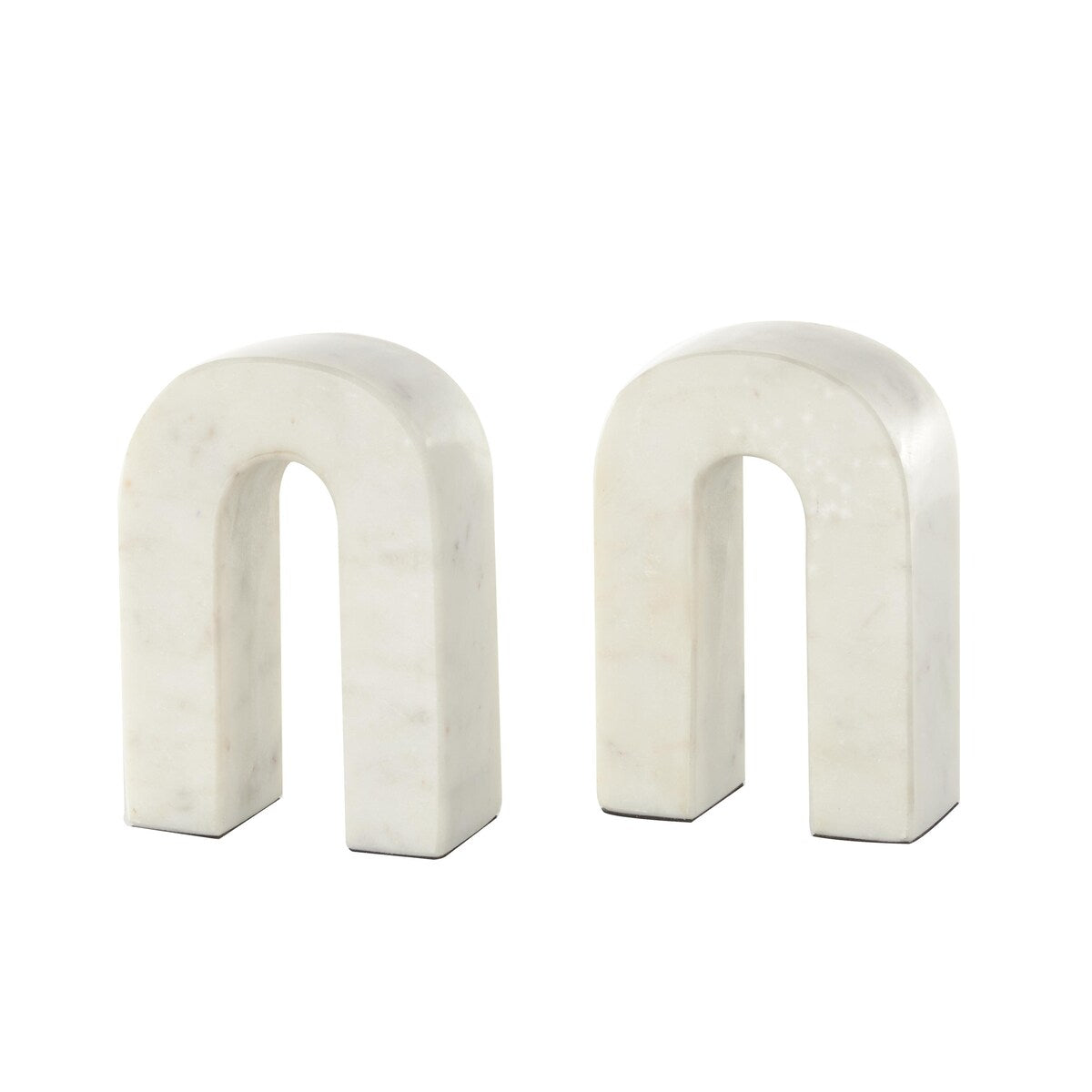 Marble Minimalistic Arched Decorative Bookends - Set of 2 Cream - Roche River Decor