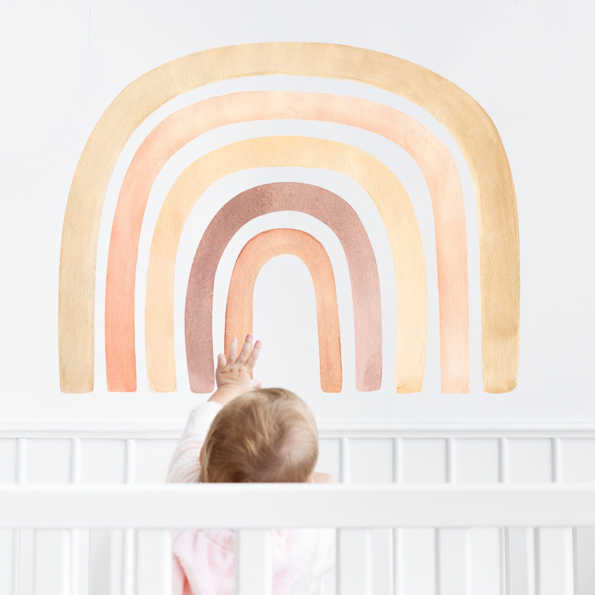 Boho Rainbow Decal, Neutral Rainbow Nursery Decor.