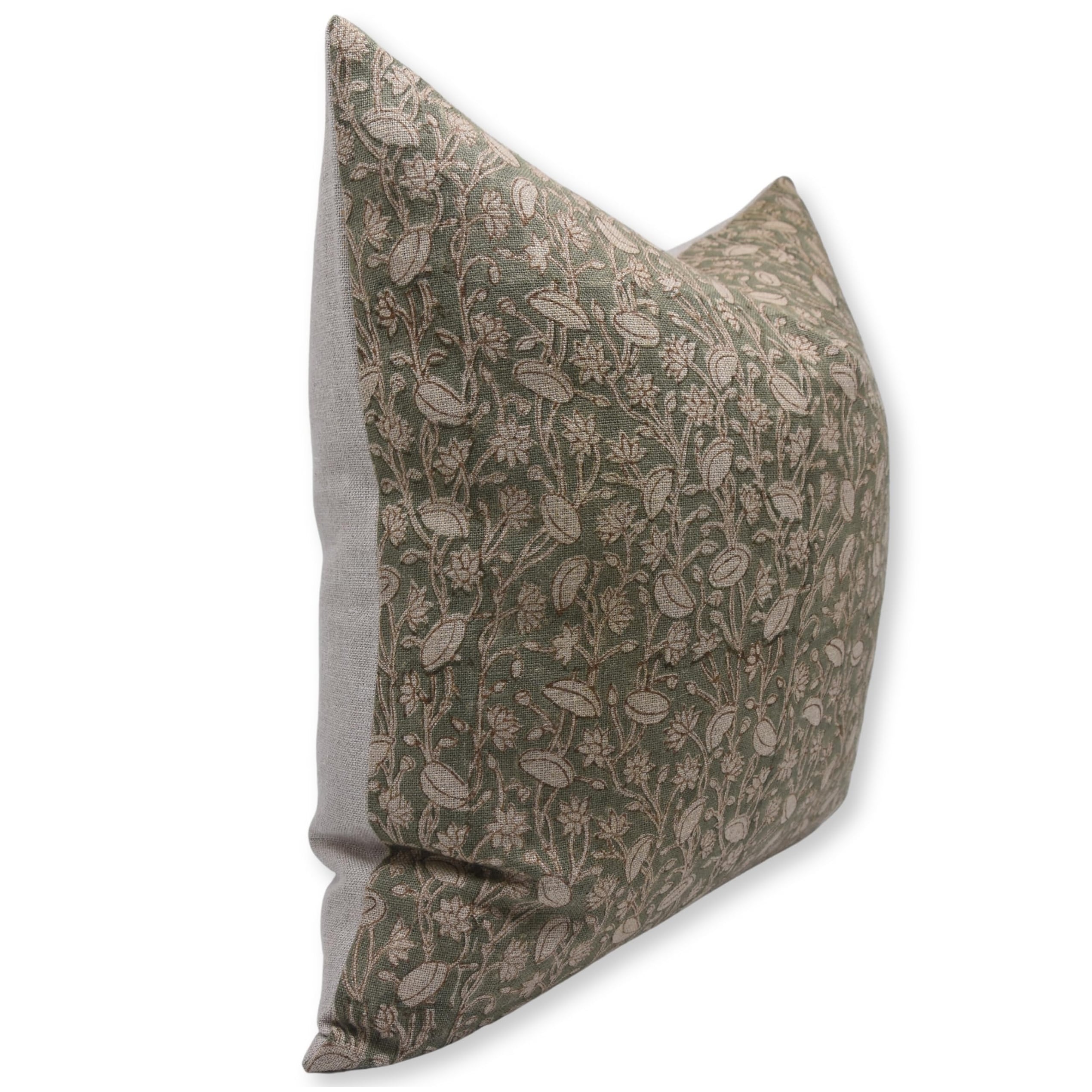 Linen Bohemian Block print pillow Cover - Pishta