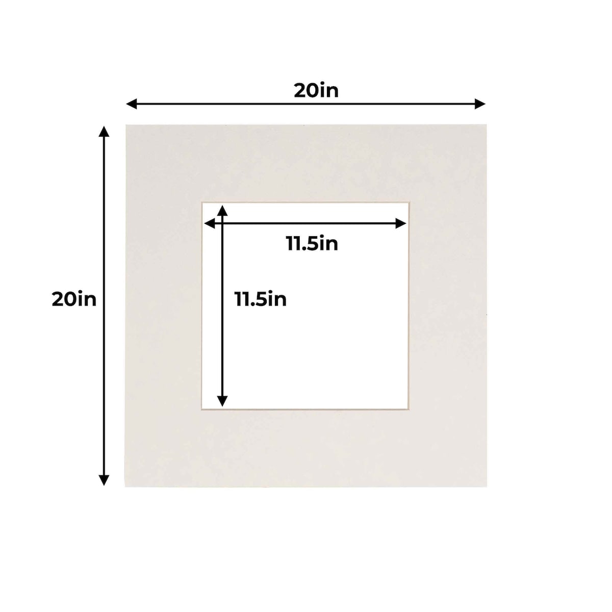 12x12 Mat for 20x20 Frame - Precut Mat Board Acid-Free Textured White 12x12 Photo Matte For a 20x20 Picture Frame