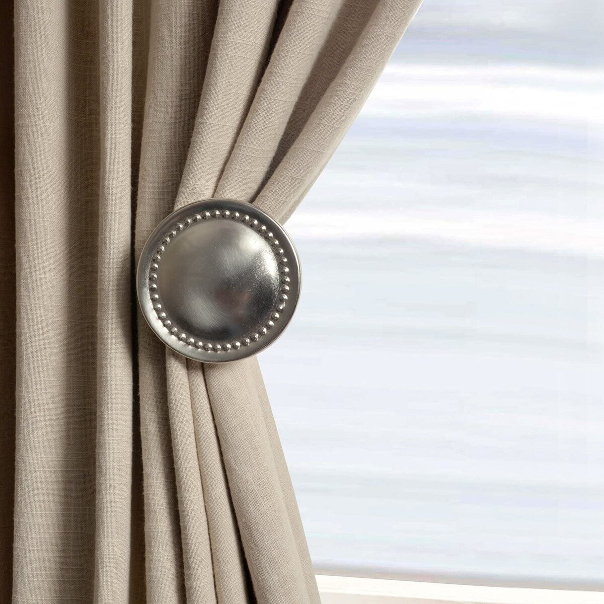 2 Pcs Curtain Holdback for Curtains Wall Mounted Metal Drapery Hook for Door Window Treatment- By Deco Window