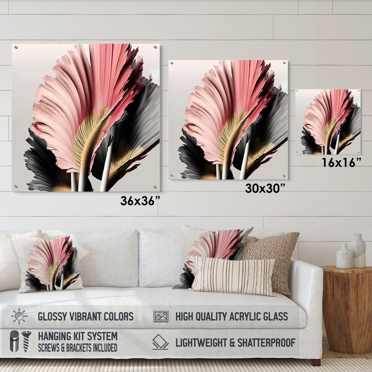 Designart Pink And Grey Gerbera Hyperrealistic Flowers Gerbera Pink - Traditional Acrylic Wall Art For Hallway Decor