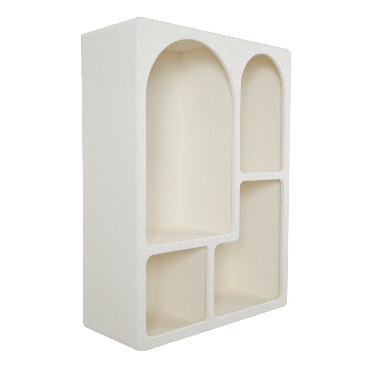 Wooden Geometric Arched Wall Shelf with Block Shapes - Cream - Roche River Decor