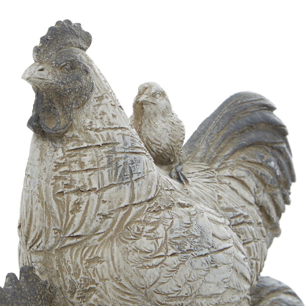 Polystone Rooster Decorative Sculpture - White - Roche River Decor