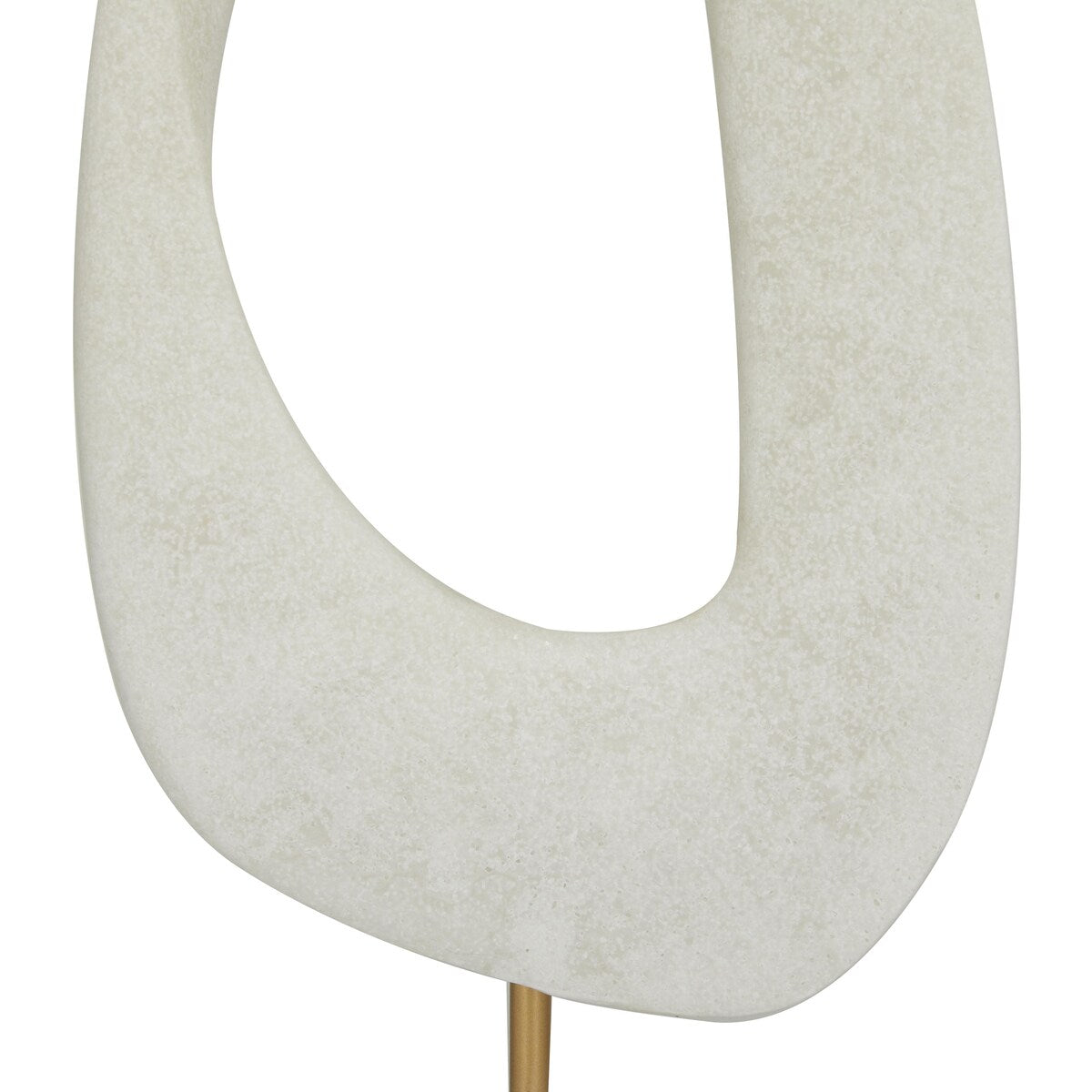 Polystone Abstract Cut-Out Decorative Sculpture with Marble Stand - White - Roche River Decor