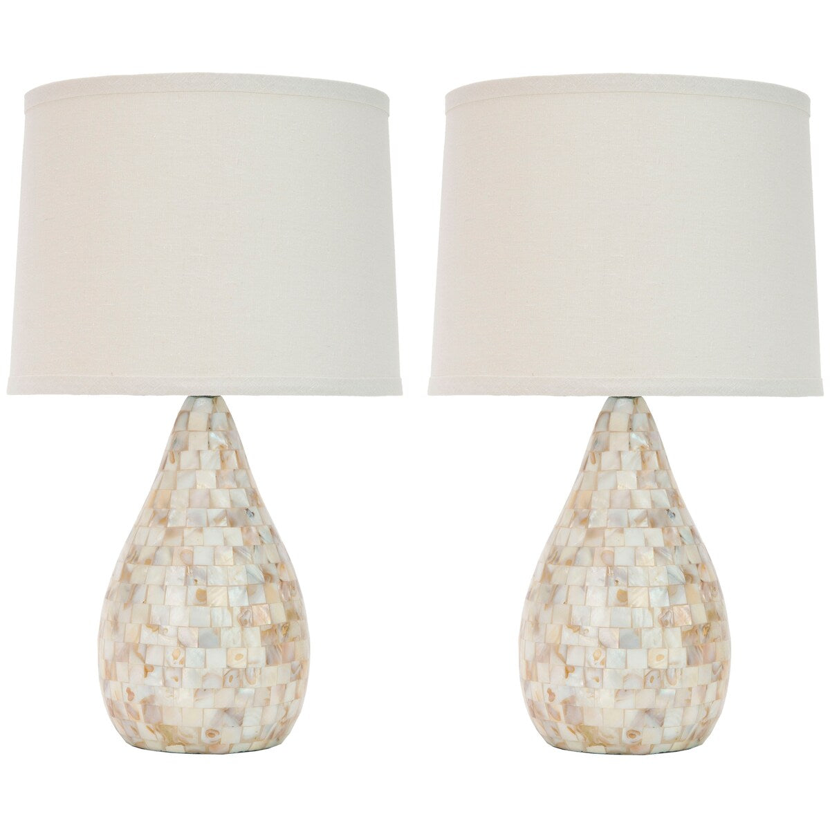 SAFAVIEH Lighting Christal 21-inch Mother Of Pearl Table Lamp (Set of 2) - 12x12x20.5 - 12Wx12Dx21H