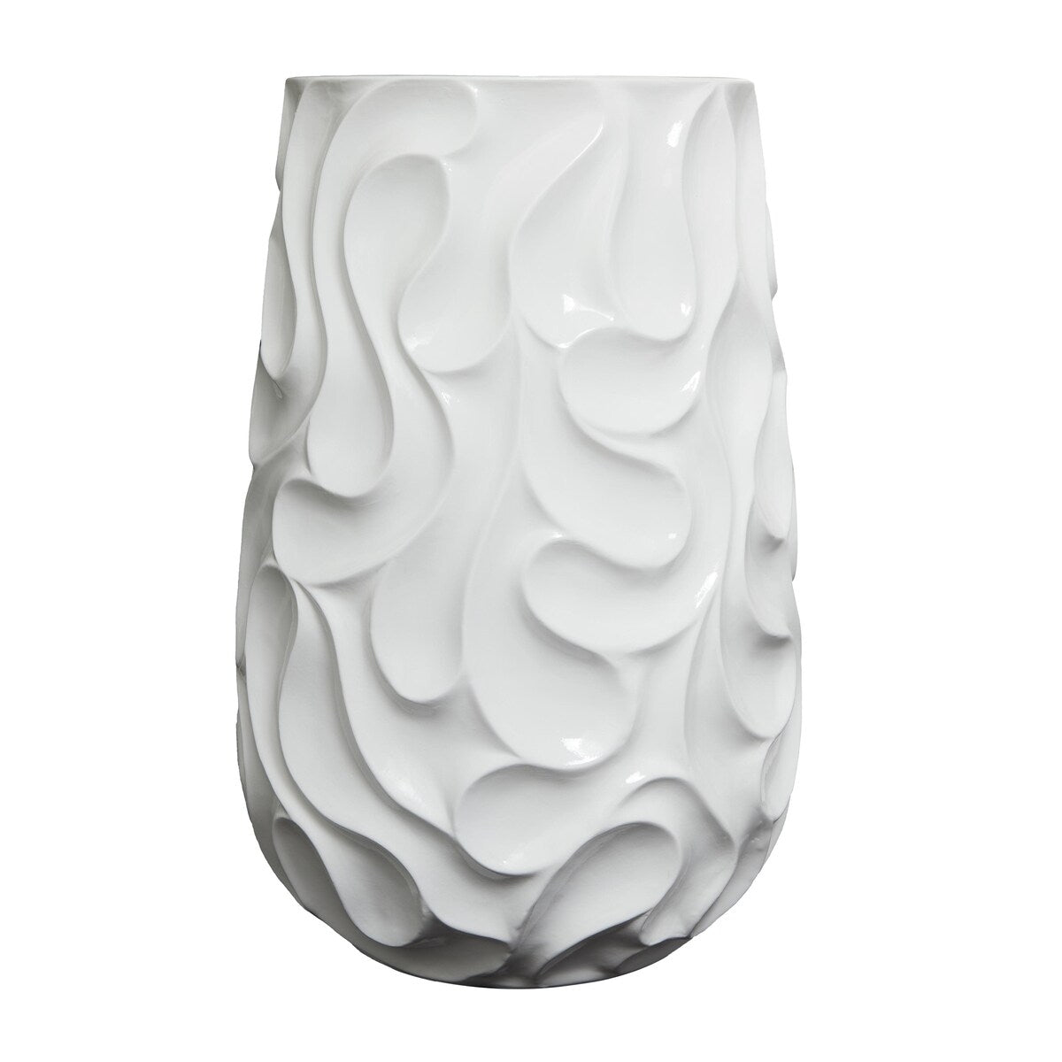 Resin Wave Inspired Textured Decorative Vase - White or Black - Roche River Decor