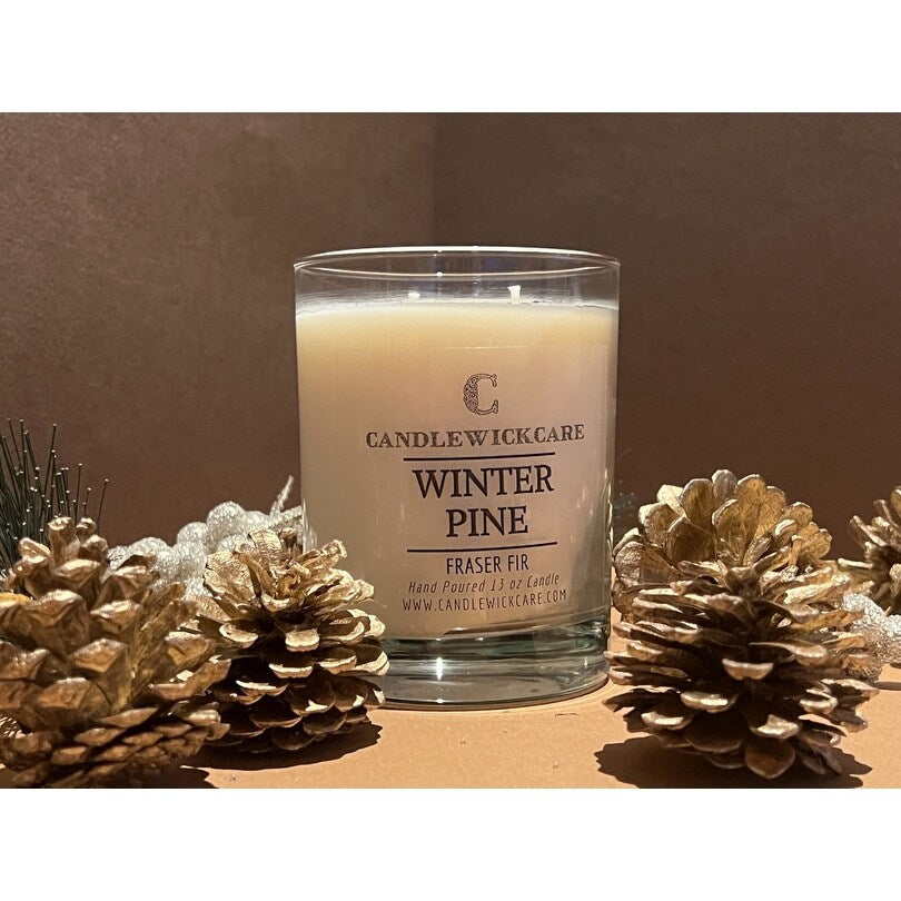 CandleWickCare Winter Pine Scented Candle, (13oz)