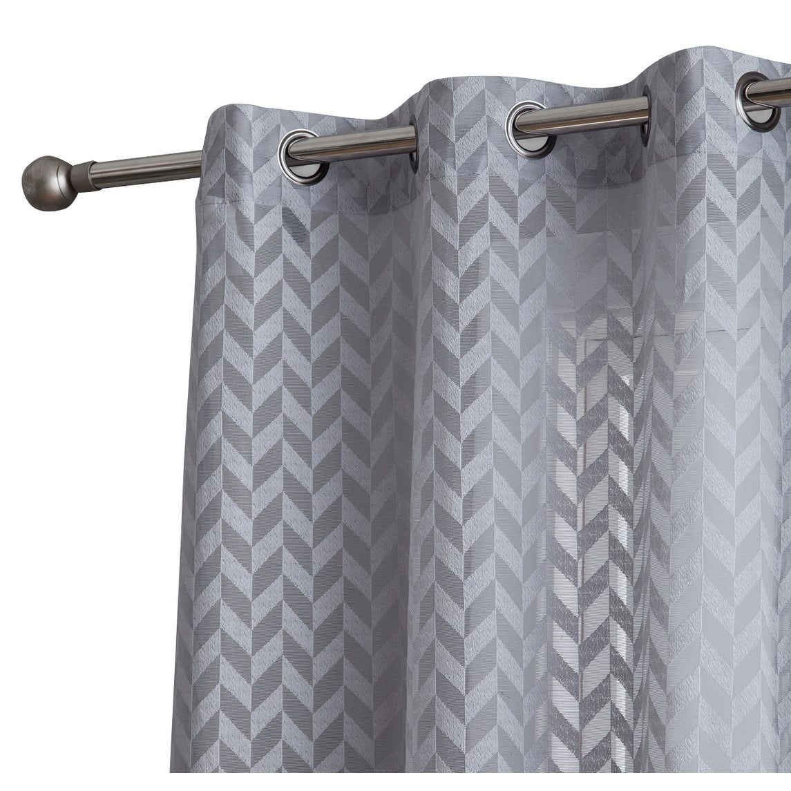 HLC.me Herringbone Lace Thick Semi Sheer Premium Grommet Top Window Curtain Panels Kids Room & Bedroom - Set of 2 Panels