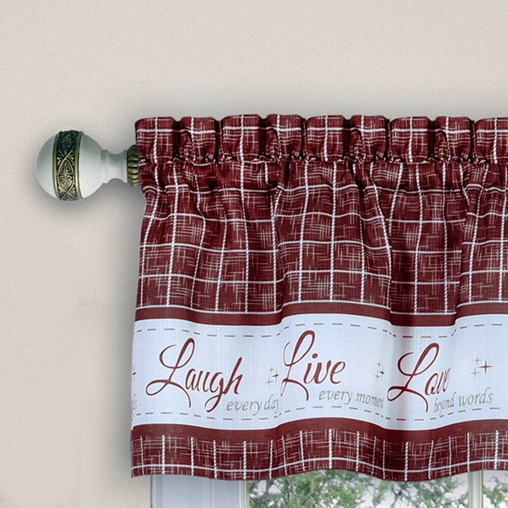 Live, Love, Laugh Window Curtain Tier Pair and Valance Set