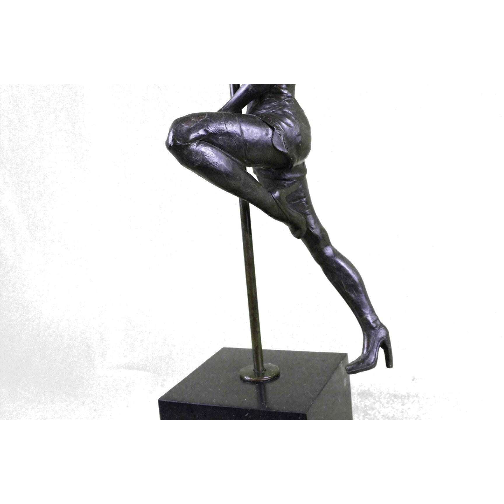 Large 14 Lbs Pole Dancer Bronze Sculpture Figure Marble Base Figurine By Vitaleh