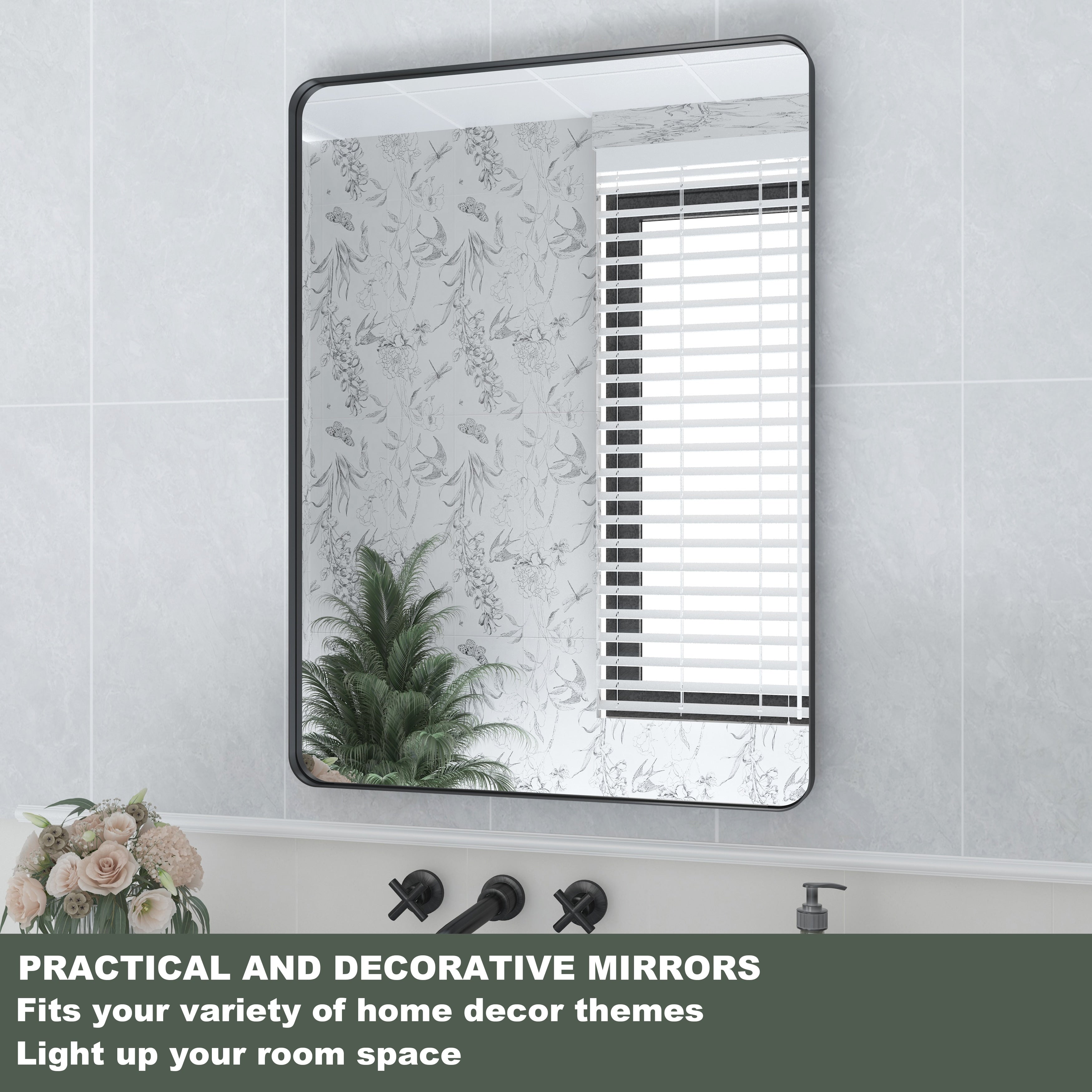 QuivaraView Rectangular Aluminum Framed Bathroom Vanity Mirror