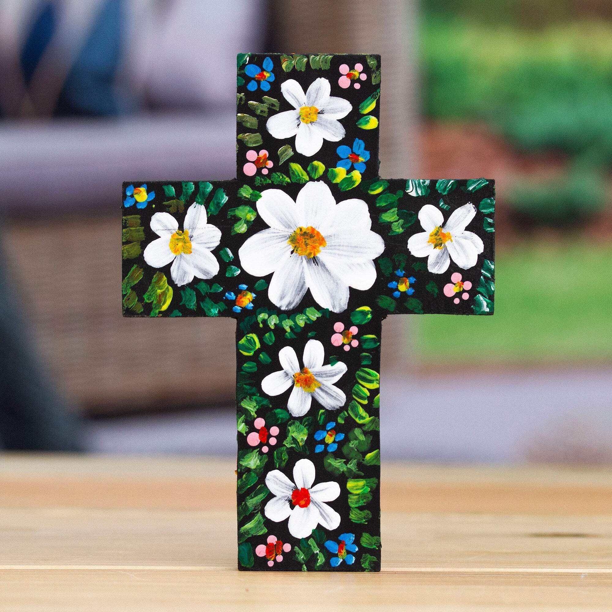 Novica Handmade Celestial Prayers Wood Cross