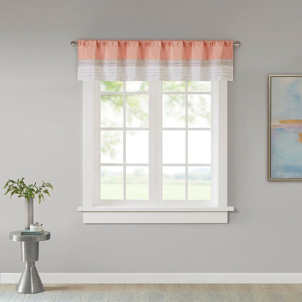 Gracie Mills Nixon Polyoni Pintuck Rod Pocket Window Valance