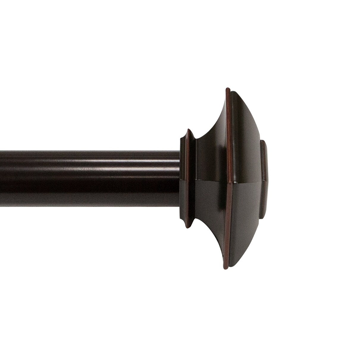 1 dia. Drapery Single Curtain Rod Set with Square Finials _Oil Rubbed Bronze