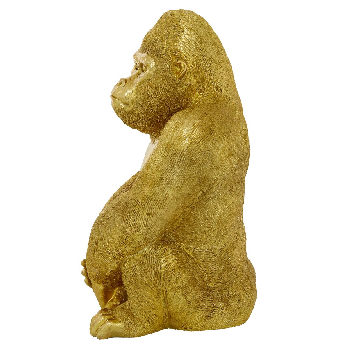 Polystone Gorilla Decorative Sculpture - Gold - Roche River Decor