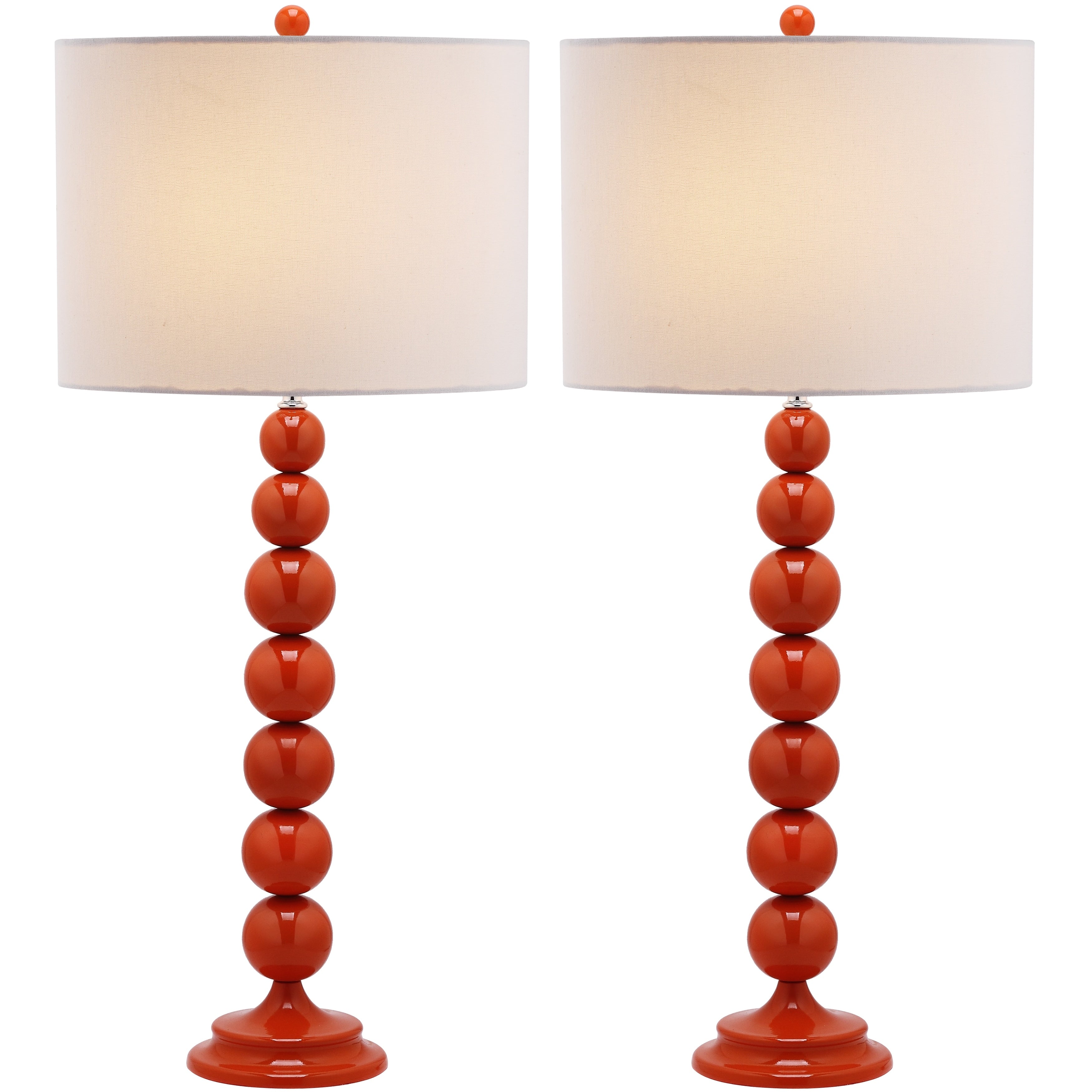 SAFAVIEH Lighting Mechelle 31-inch Stacked Ball White Table Lamp (Set of 2) - 14x14x31.5 - 14Wx14Dx32H