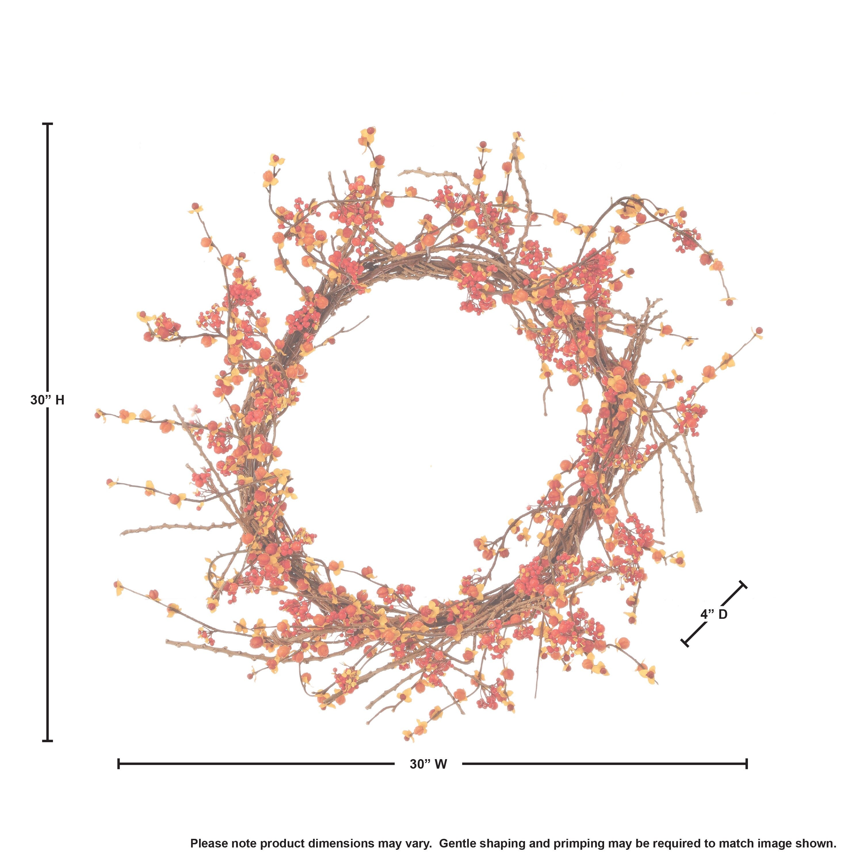 30 Wild Bittersweet Wreath - Orange - 30
