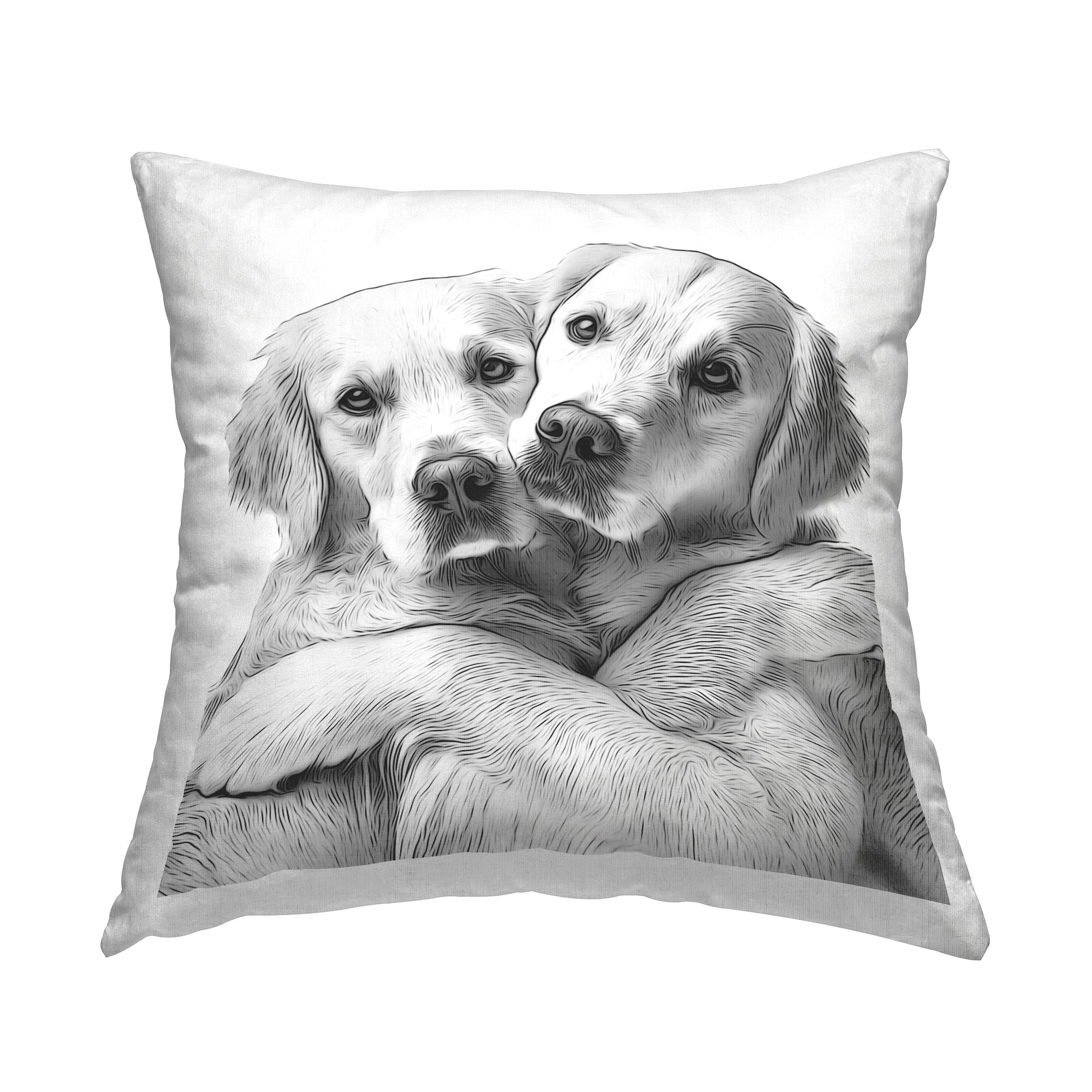 Stupell Two Hugging Dogs Decorative Printed Throw Pillow Design by Annalisa Latella