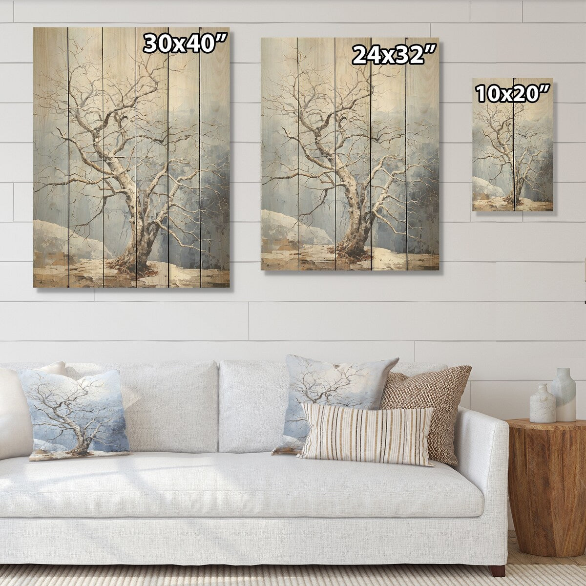 Designart Abstract Expression Of A Mystic Oak Tree I Tree Oak Wood Wall Decor - Grey Wood Panel On Natural Pine Wood