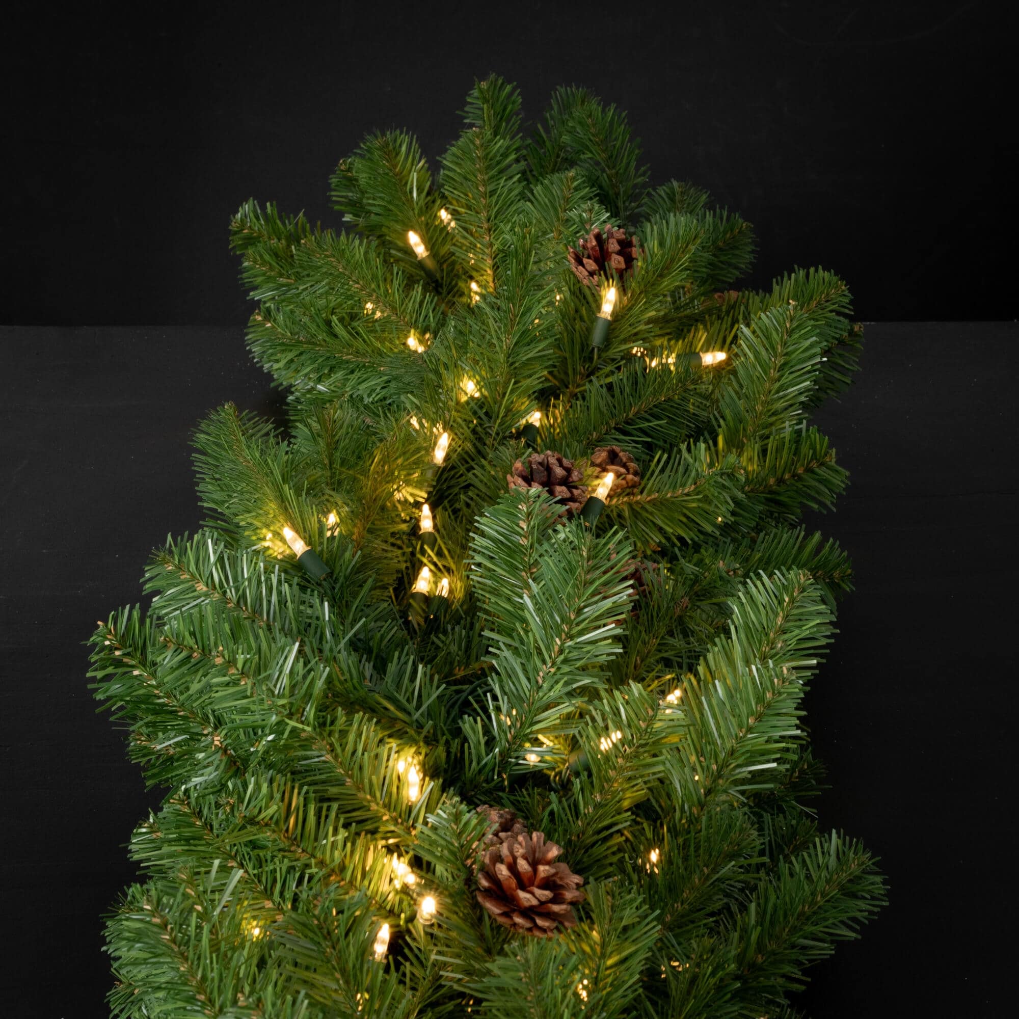 108L Sullivans Artificial Christmas Lit Pine And Cone Garland, Green