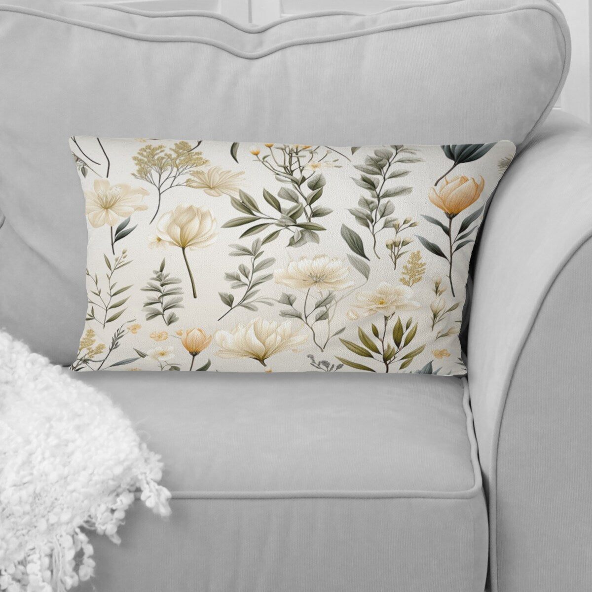 Designart Botanical Sketched I Plants Printed Throw Pillow