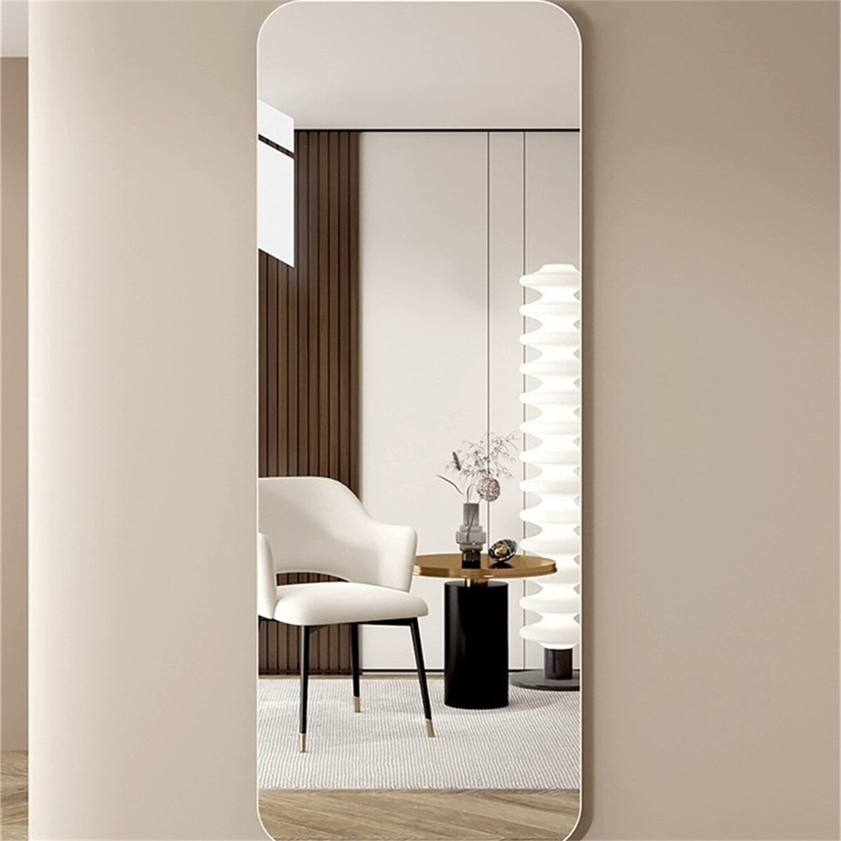 65x 24 Full Body Round Corner Mirror Wall Hanging with Hanging Hole