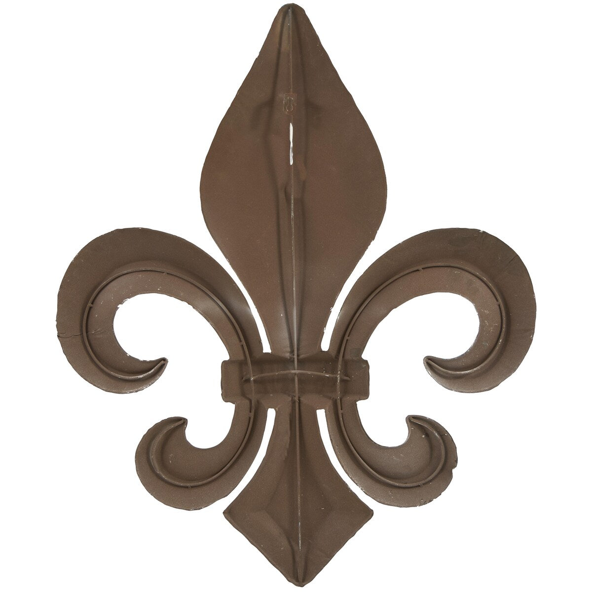 Metal Fleur De Lis Home Wall Decor with Blue and Brown Distressing - White - Roche River Decor