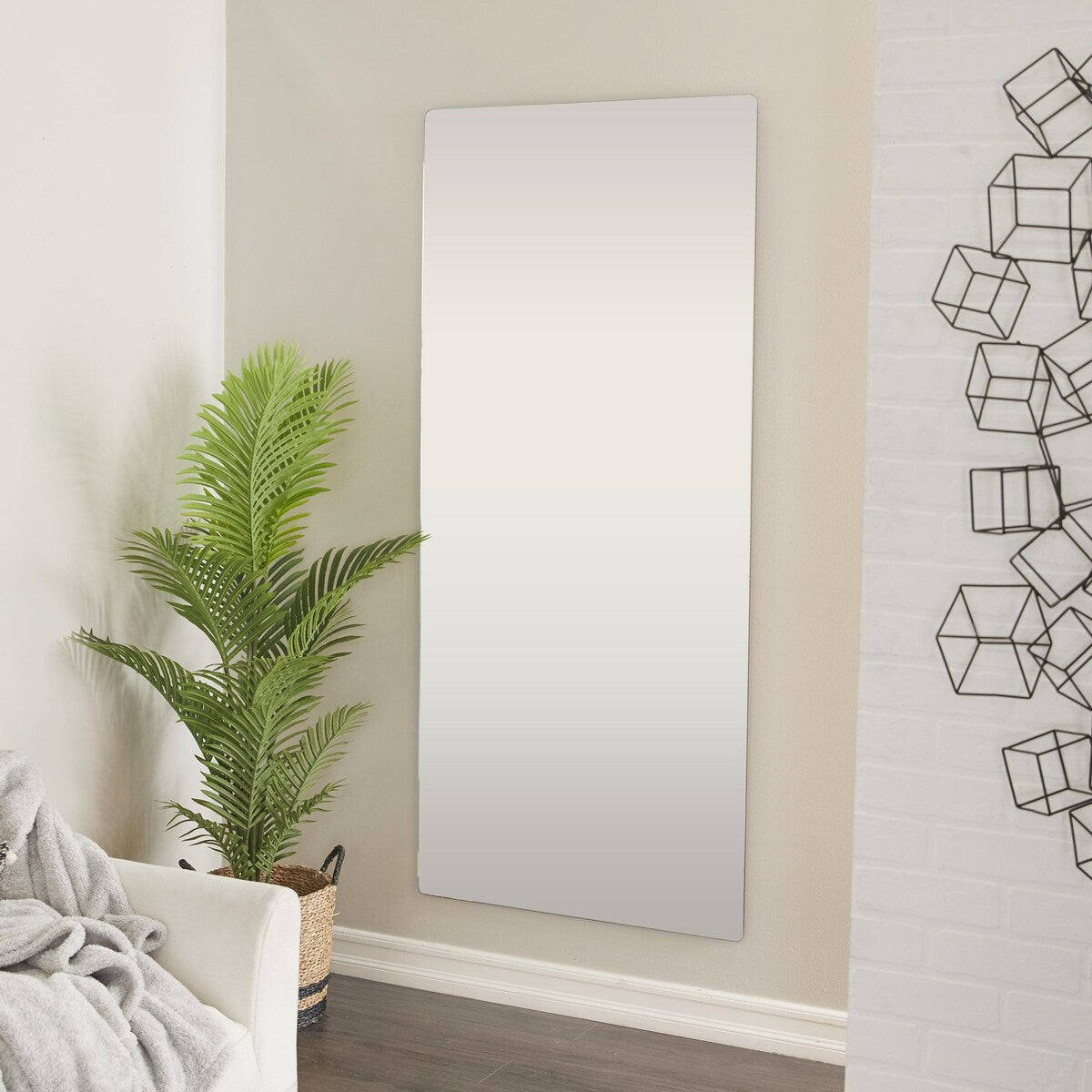 Metal Room Wall Mirror - Silver - CosmoLiving by Cosmopolitan