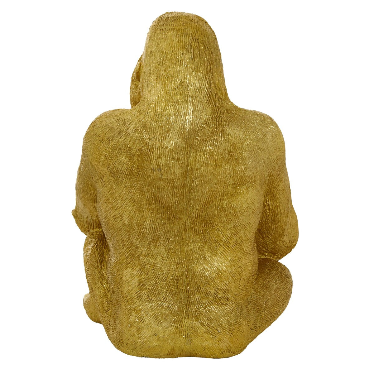 Polystone Gorilla Decorative Sculpture - Gold - Roche River Decor