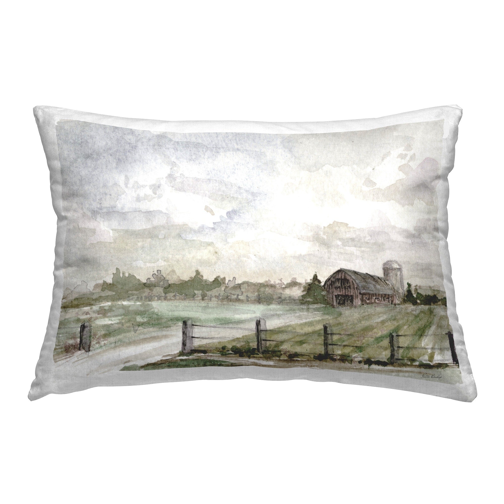 Stupell Rustic Barn & Fence Decorative Printed Throw Pillow Design by Patti Bishop