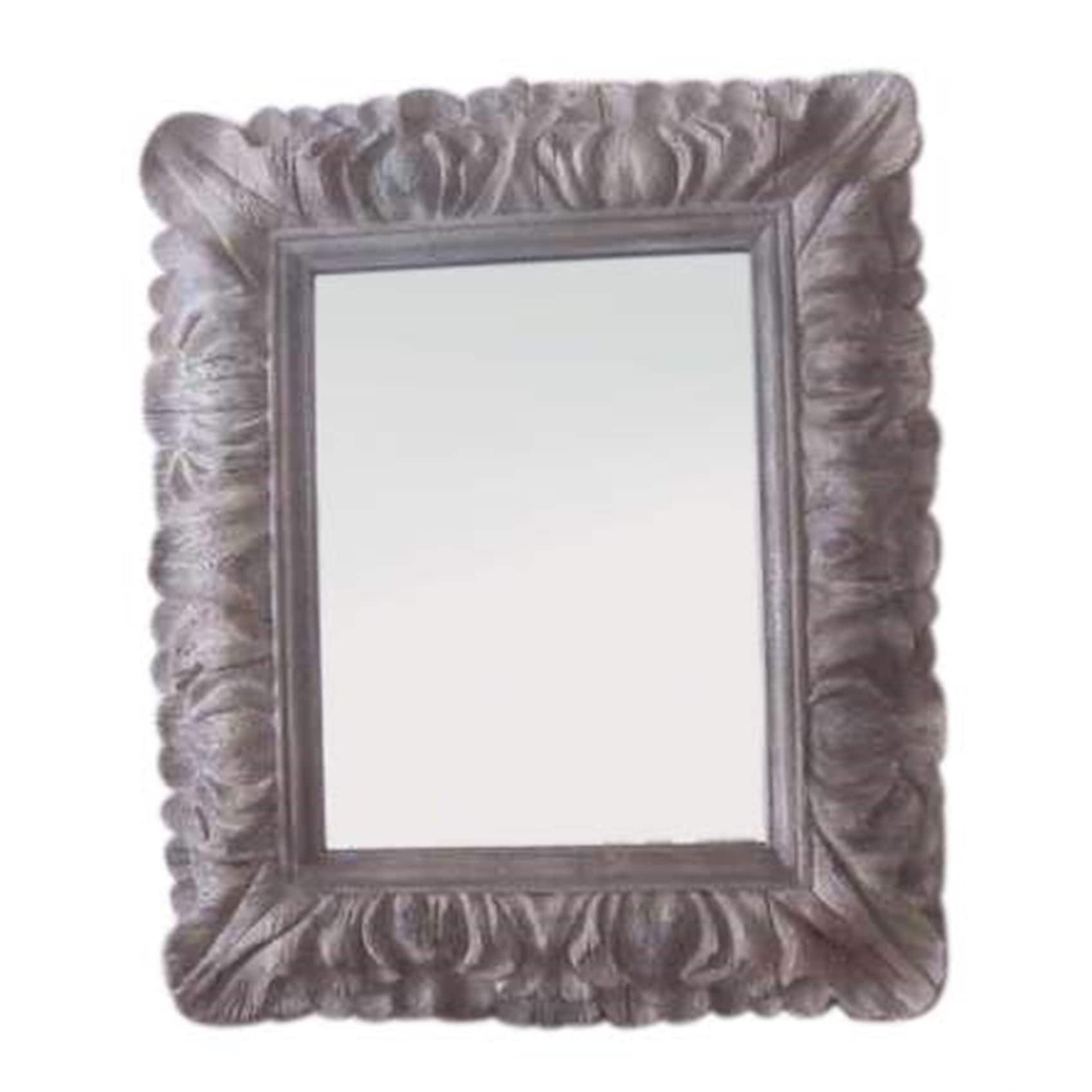 Wood & Glass Square Acanthus Mirror- A