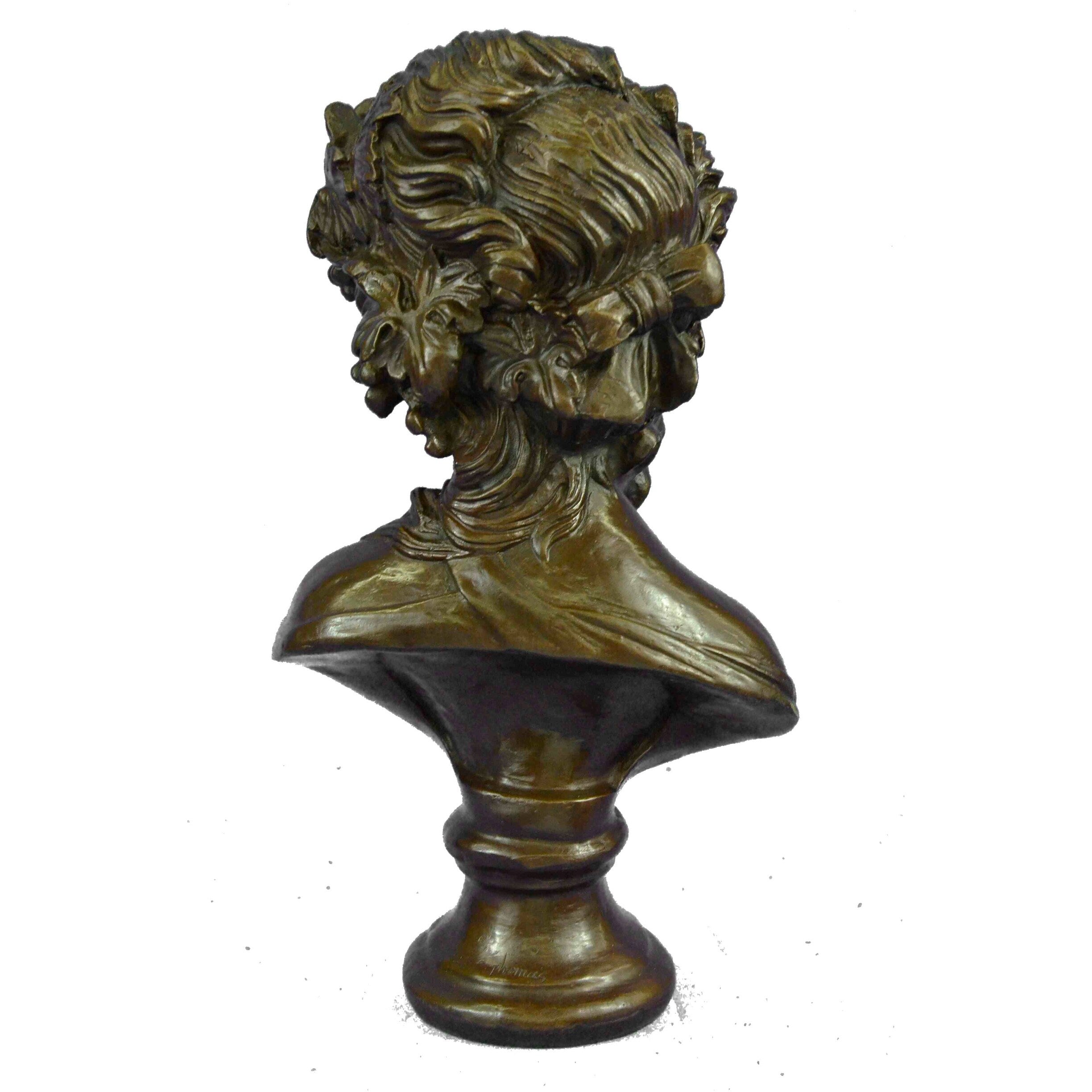 Bronze Sculpture Wonderful Bust Young Lady By Thomas Art Deco Hot Cast Figurine