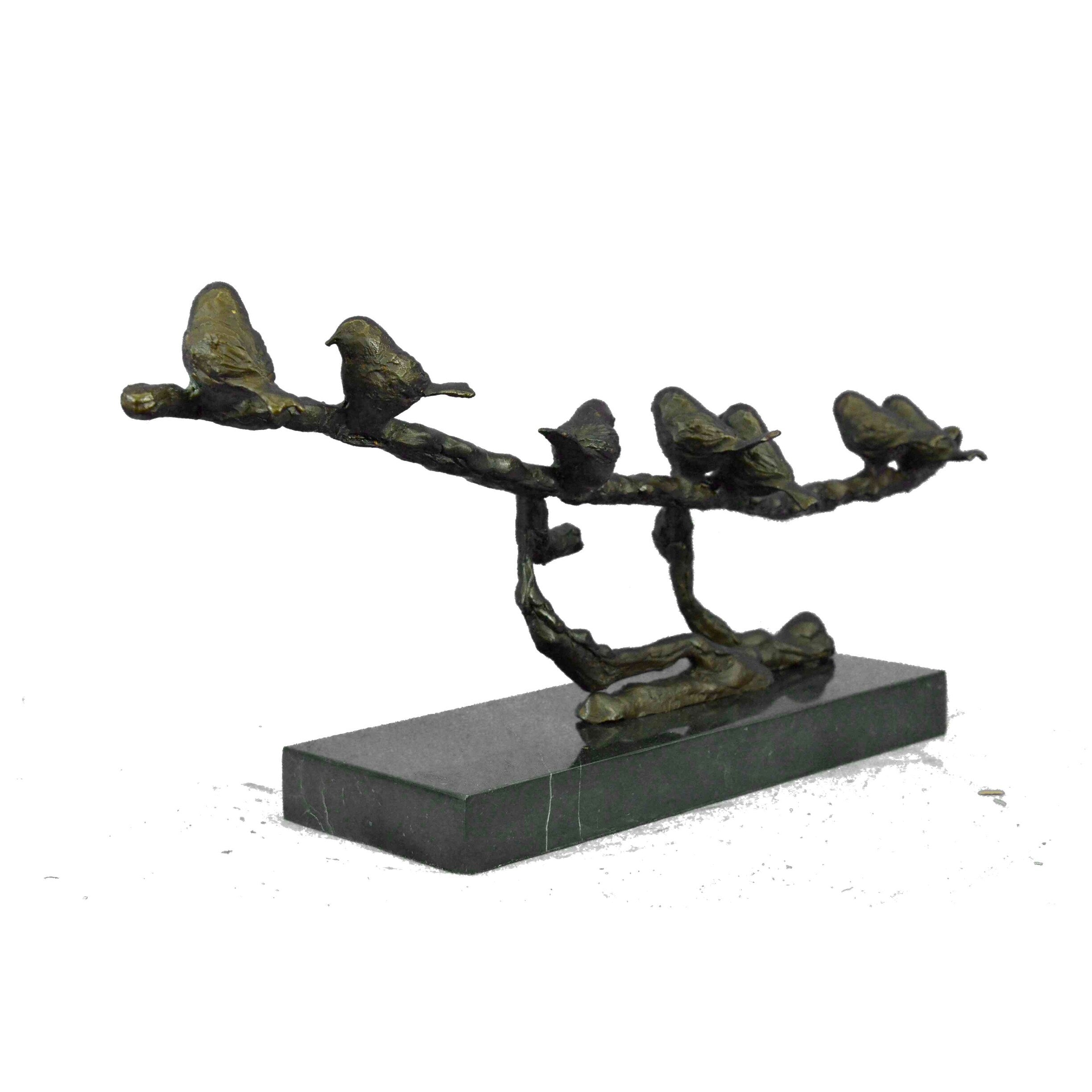 Art Deco Love Birds Limited Edition Bronze Sculpture Marble Base Figurine