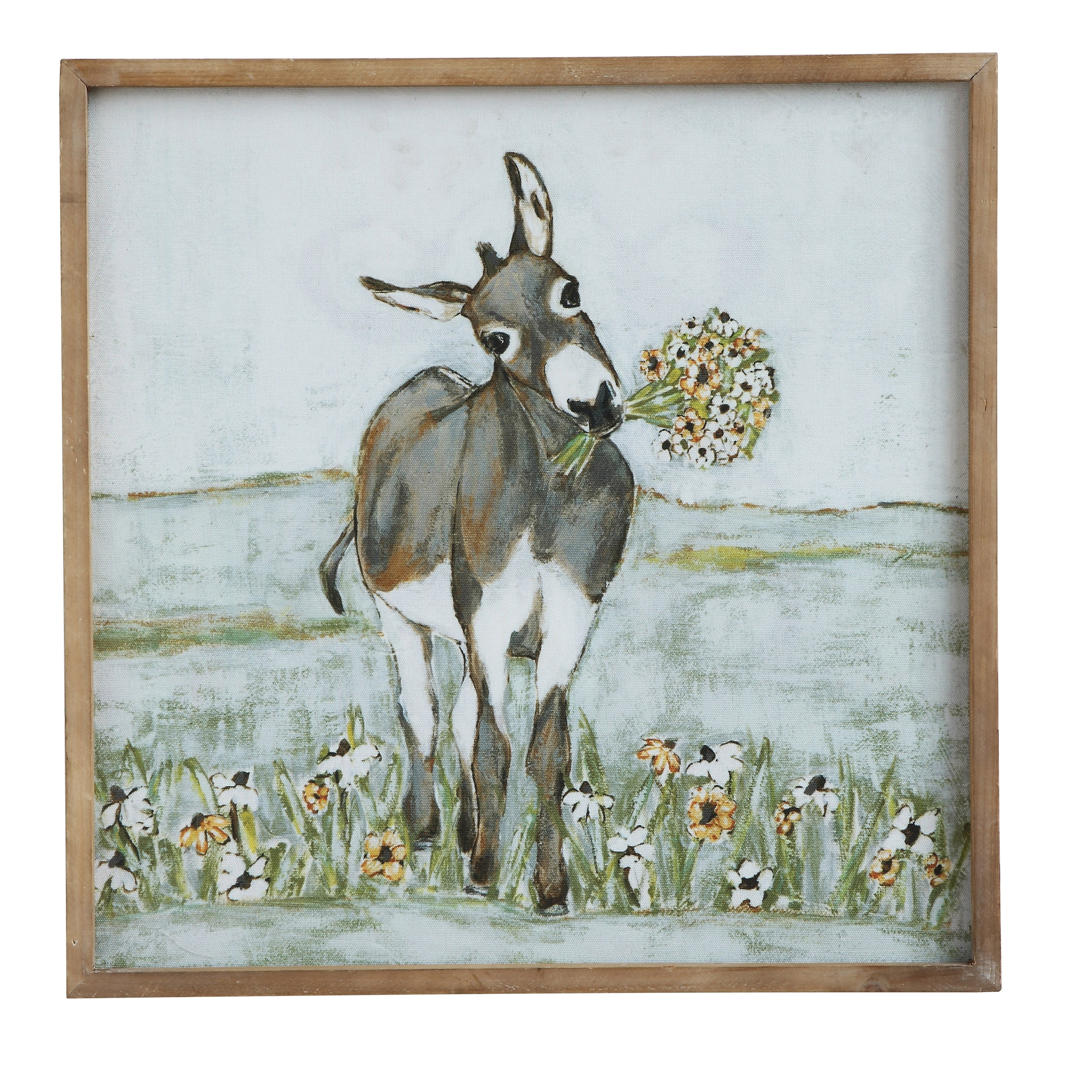 Donkey Wall Decor in Wood Frame