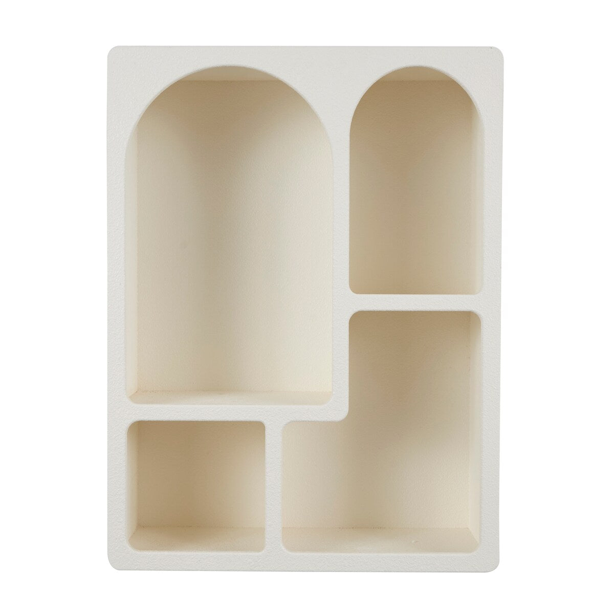 Wooden Geometric Arched Wall Shelf with Block Shapes - Cream - Roche River Decor