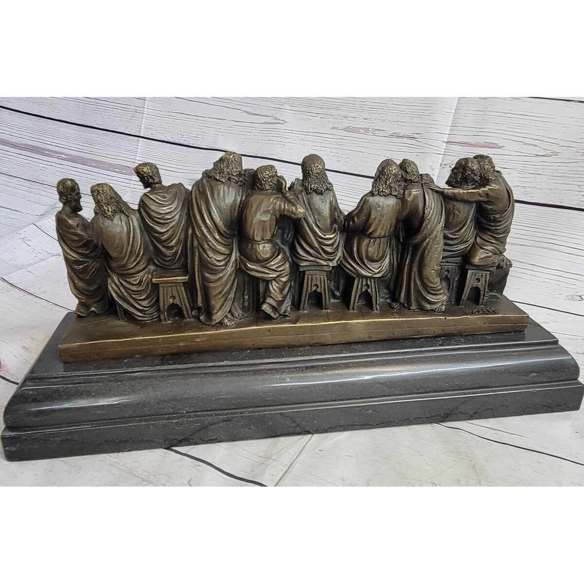 The Last Supper By Leonardo Da Vinci Bronze Sculpture Art Jesus Christ Christian 7 Inches X 15 Inches