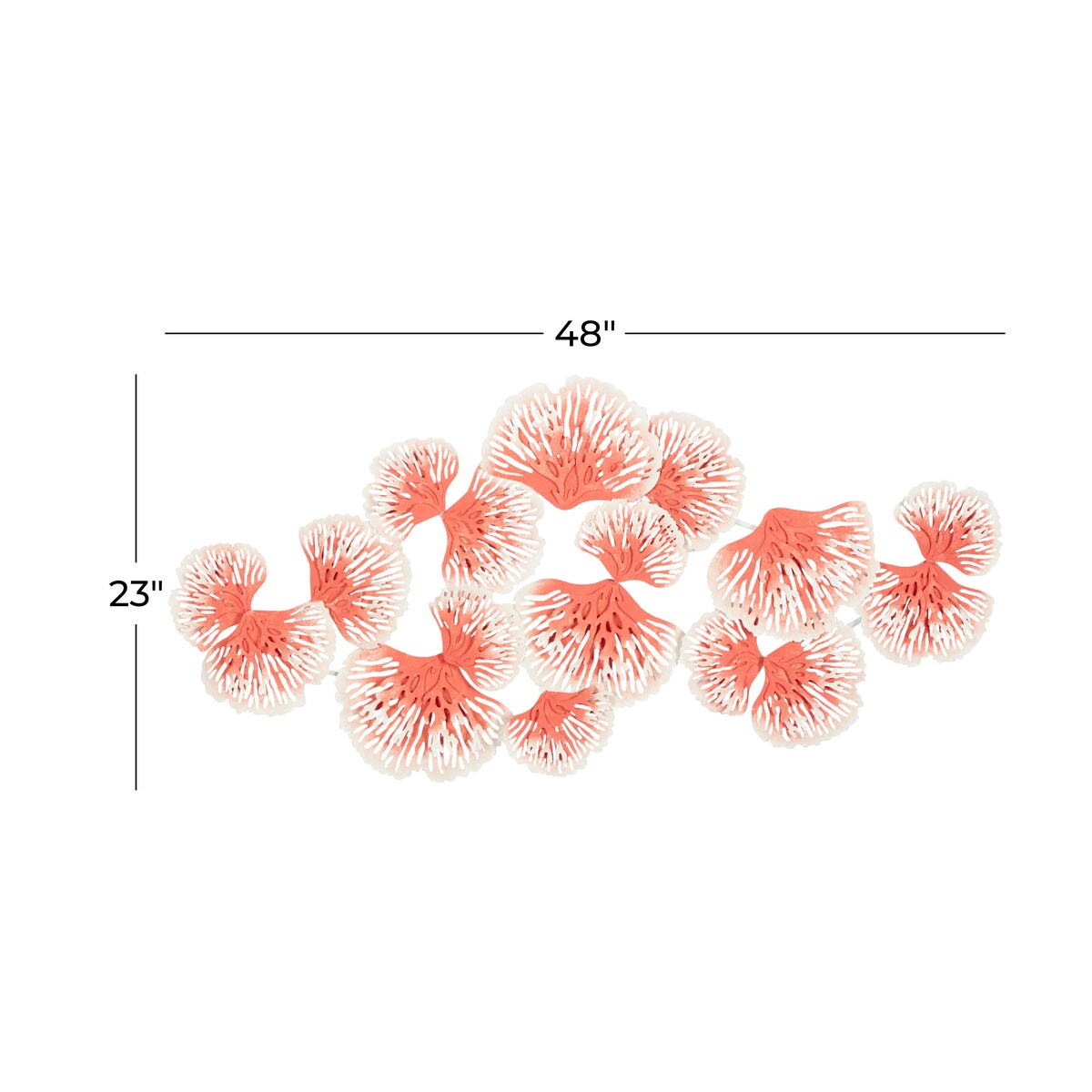 Metal Floral Home Wall Decor - Orange - Roche River Decor