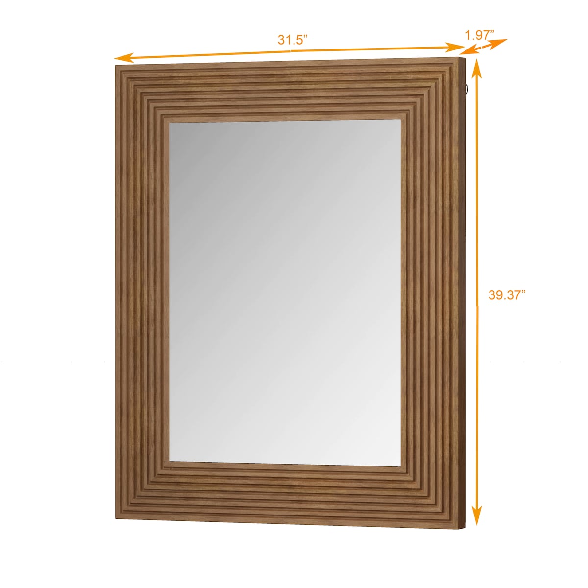 Rectangle Decorative Wall Hanging Mirror - Brown