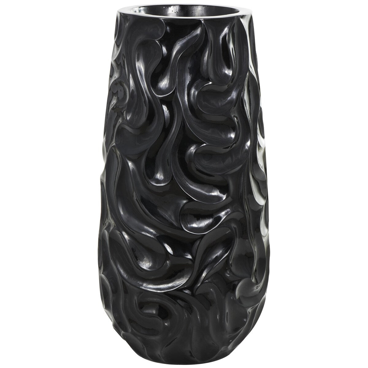 Resin Wave Inspired Textured Decorative Vase - White or Black - Roche River Decor