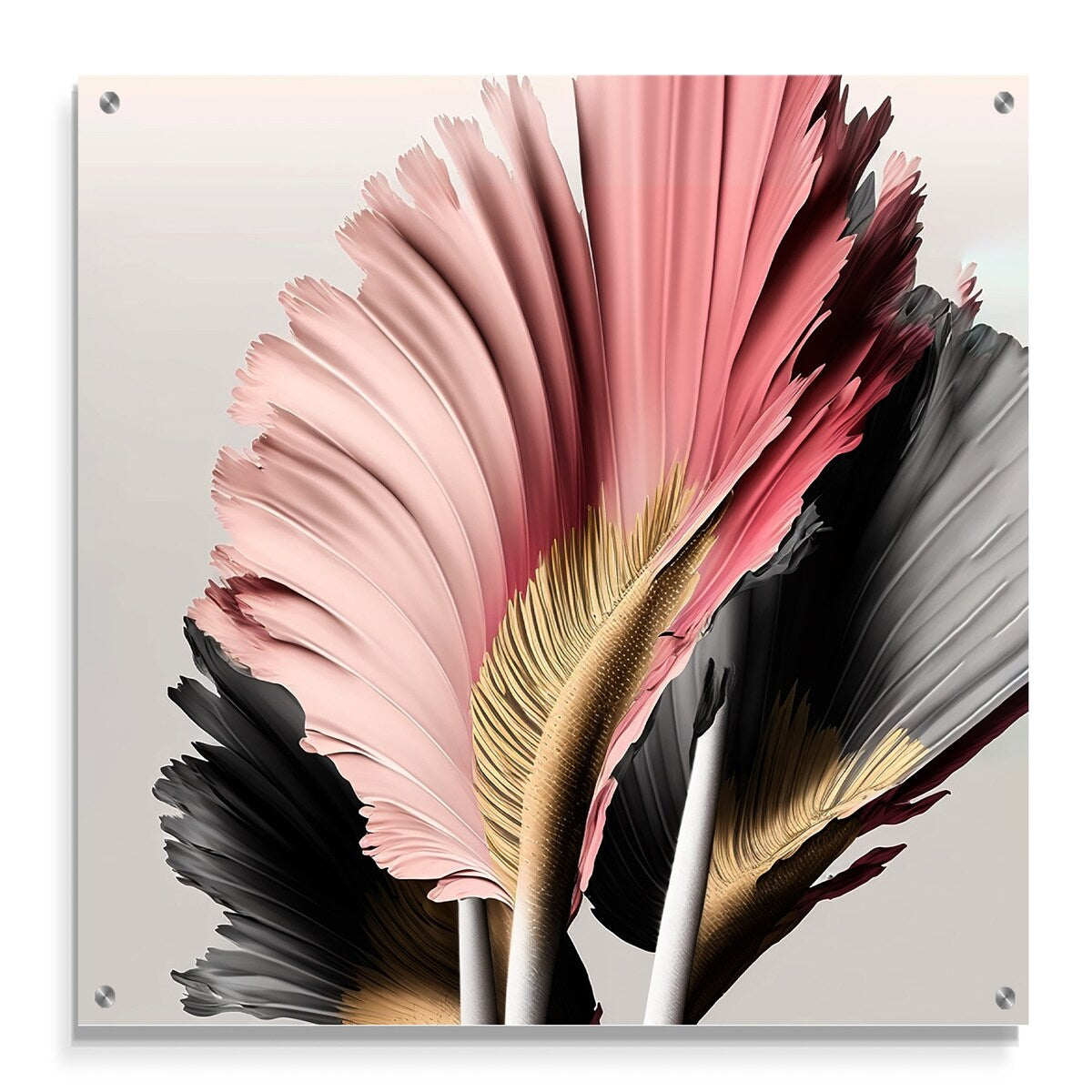 Designart Pink And Grey Gerbera Hyperrealistic Flowers Gerbera Pink - Traditional Acrylic Wall Art For Hallway Decor