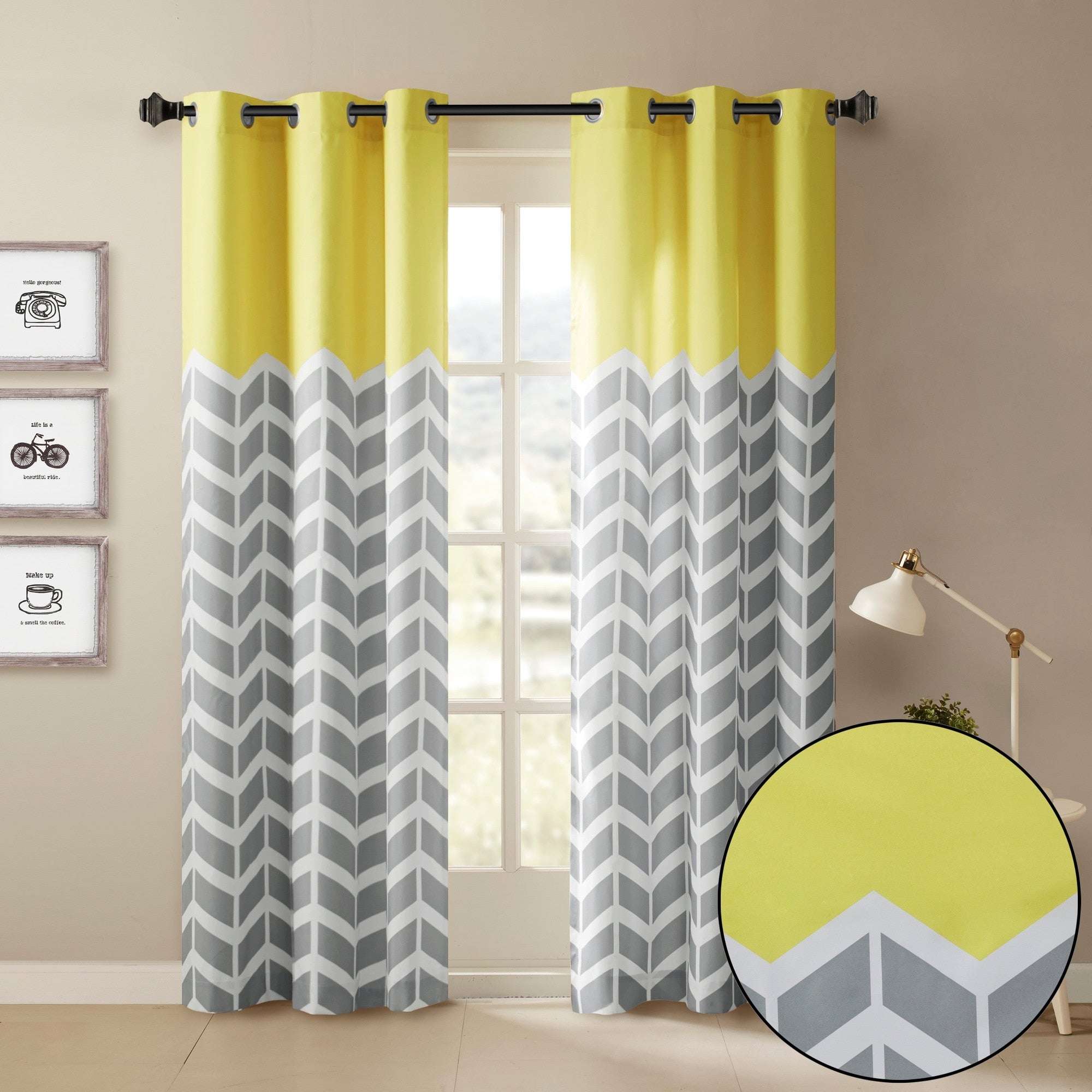 Intelligent Design Rayna Chevron Room Darkening Grommet Panel Pair