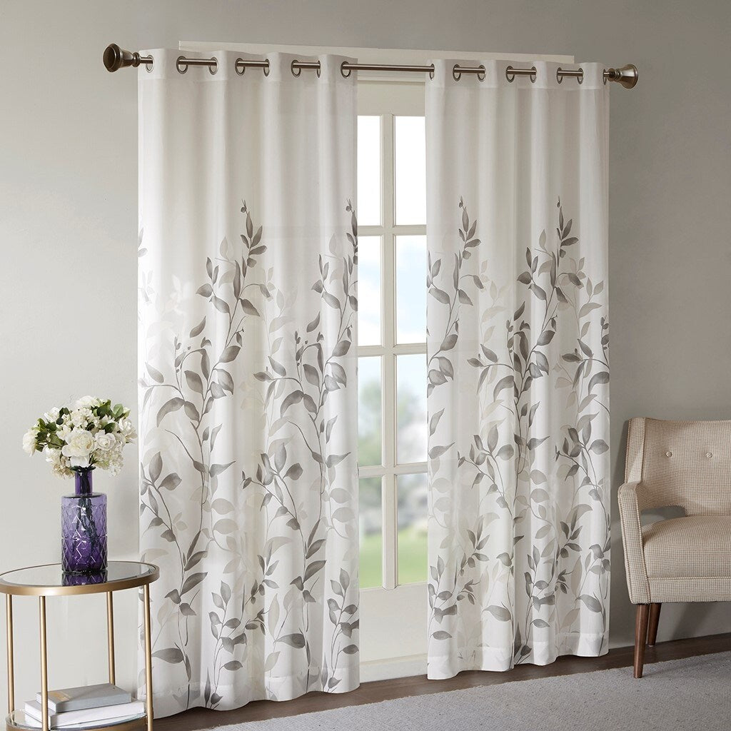 Burnout Printed Curtain Panel Pair